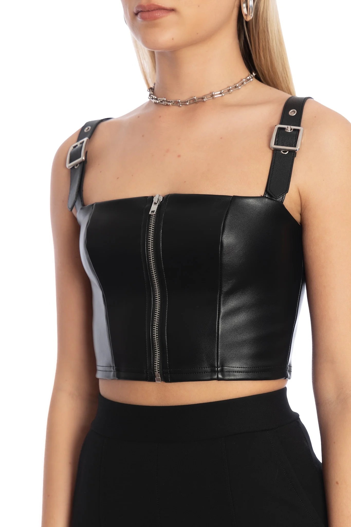 Dead Of Night Buckle Shoulder Crop - Image 3