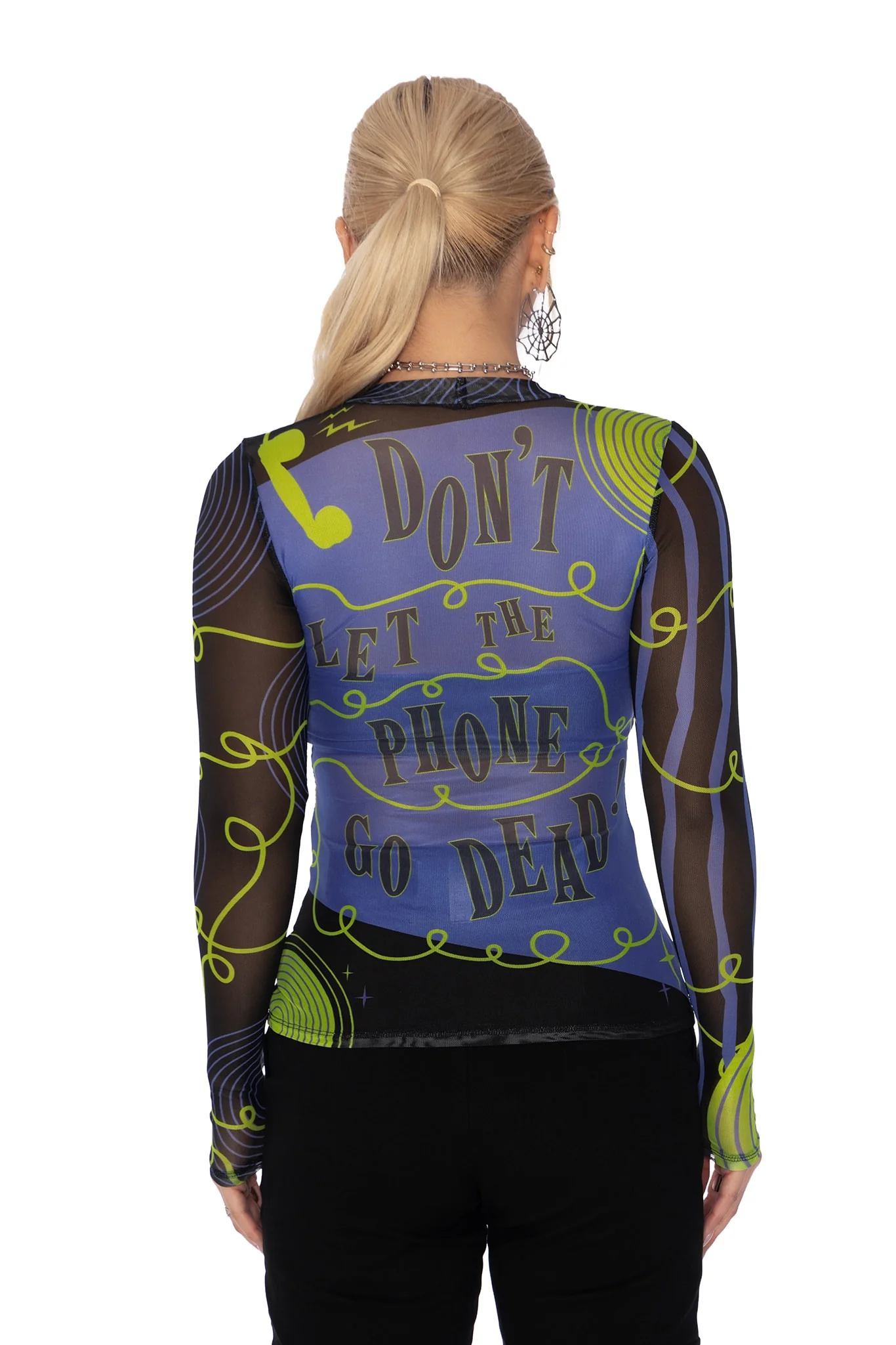 D.E.A.D. Sheer High Neck Long Sleeve Top - Image 2