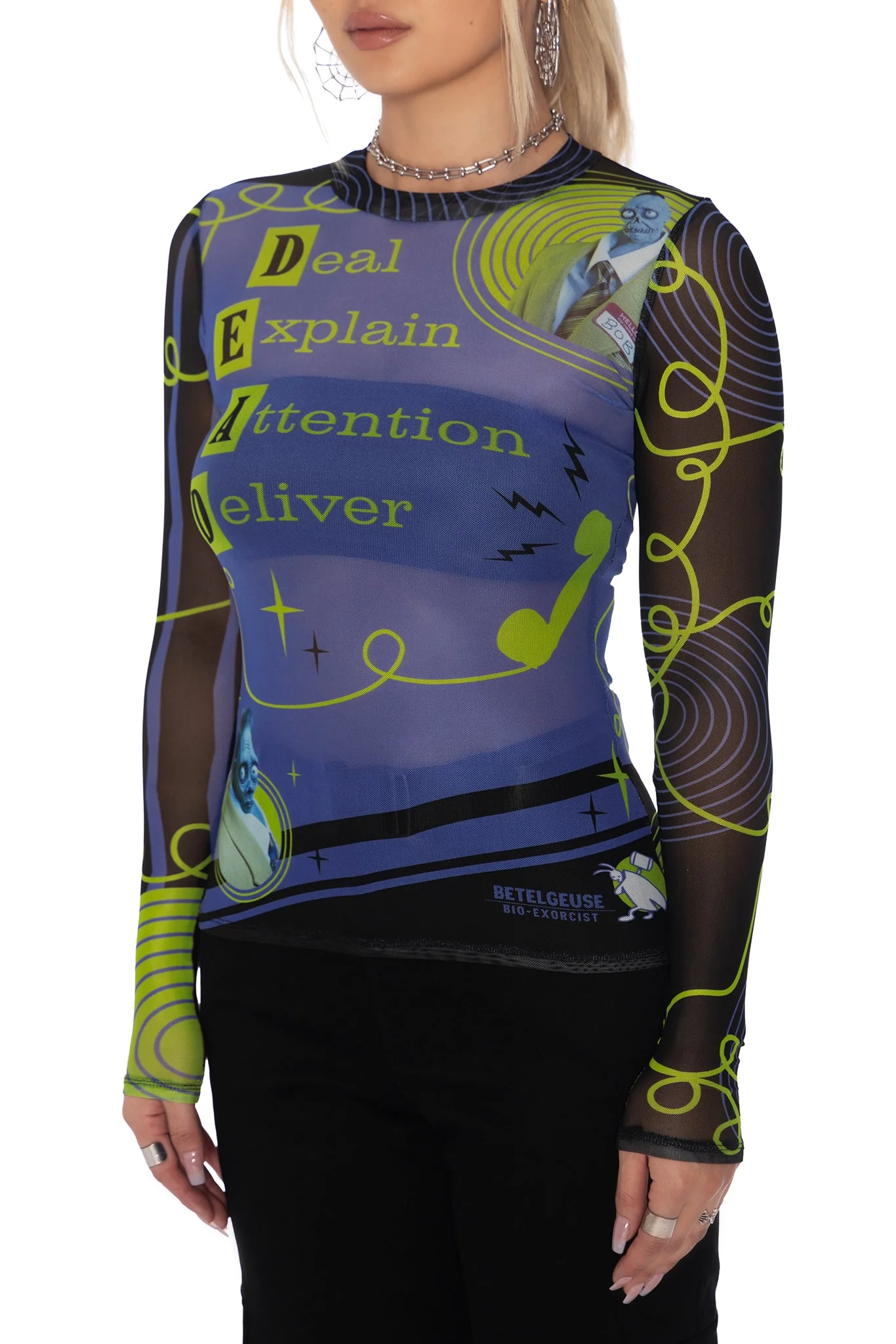 D.E.A.D. Sheer High Neck Long Sleeve Top - Image 3