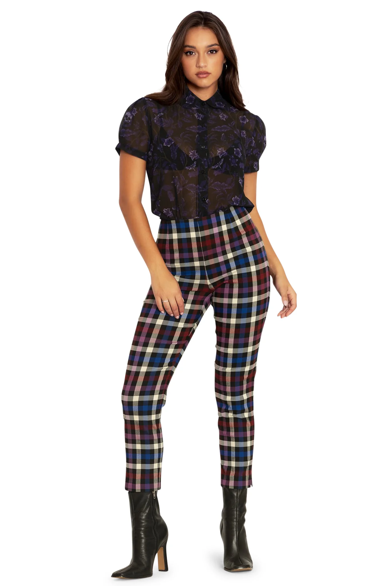 Deadly Nightshade Puff Sleeve Cute As A Button Shirt - Image 7