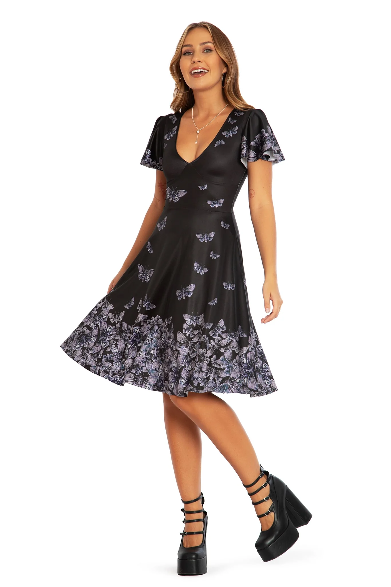 Death's Head Hawkmoth Rio Marilyn Midi Dress - Image 5