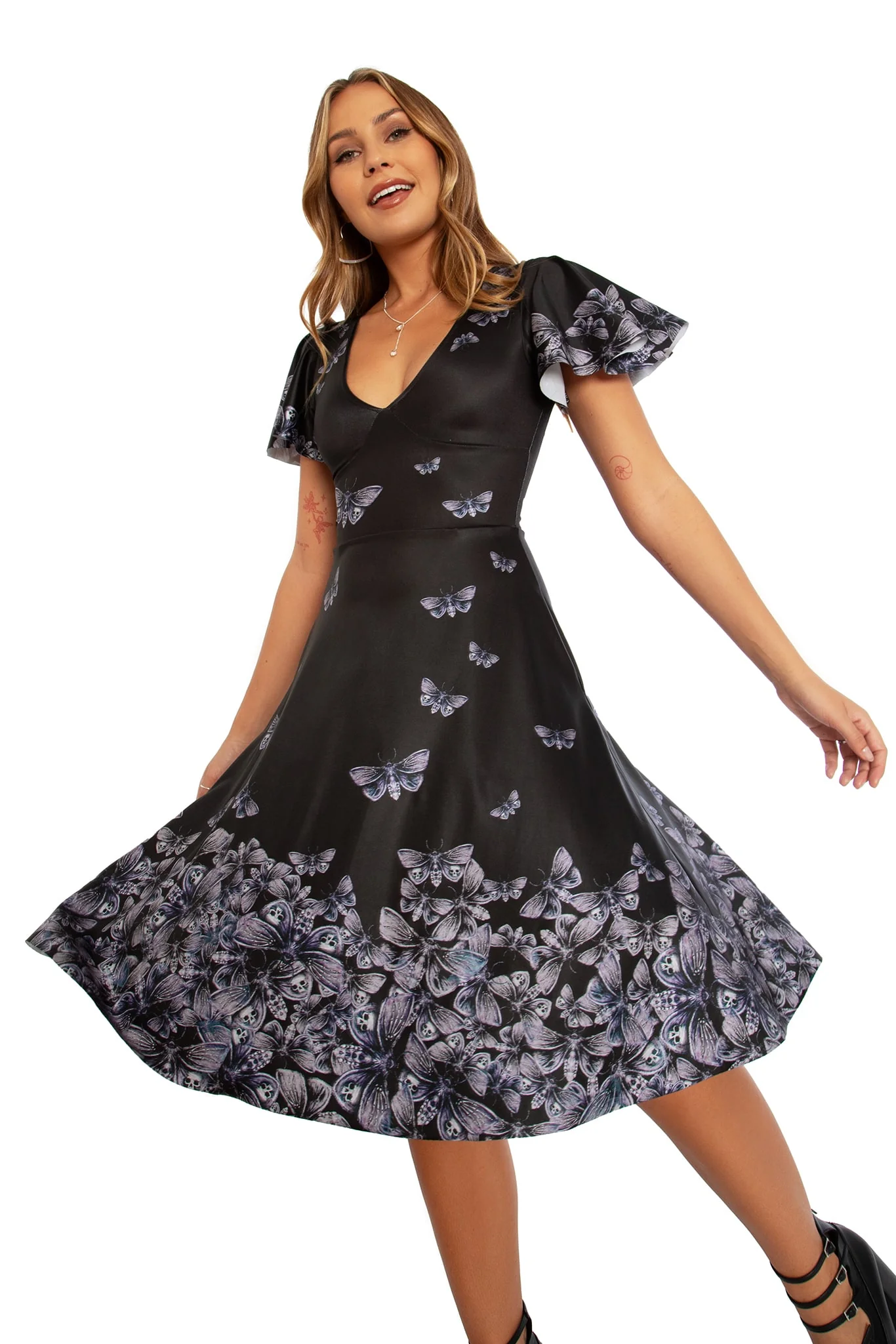 Death's Head Hawkmoth Rio Marilyn Midi Dress - Image 8