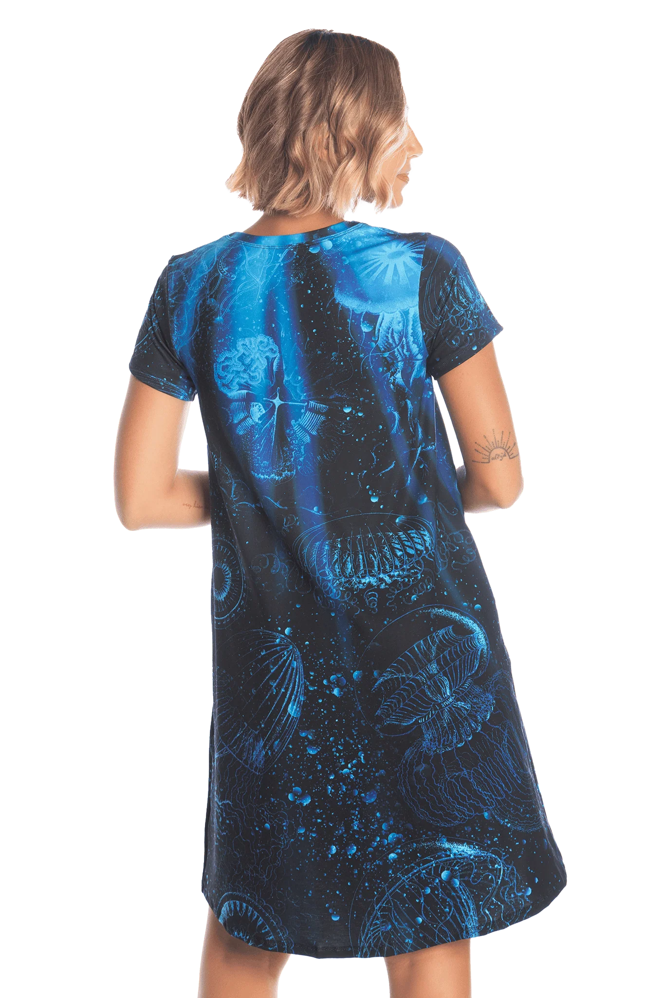 Deep Sea Jellyfish Longline Swing Tee Dress - Image 2