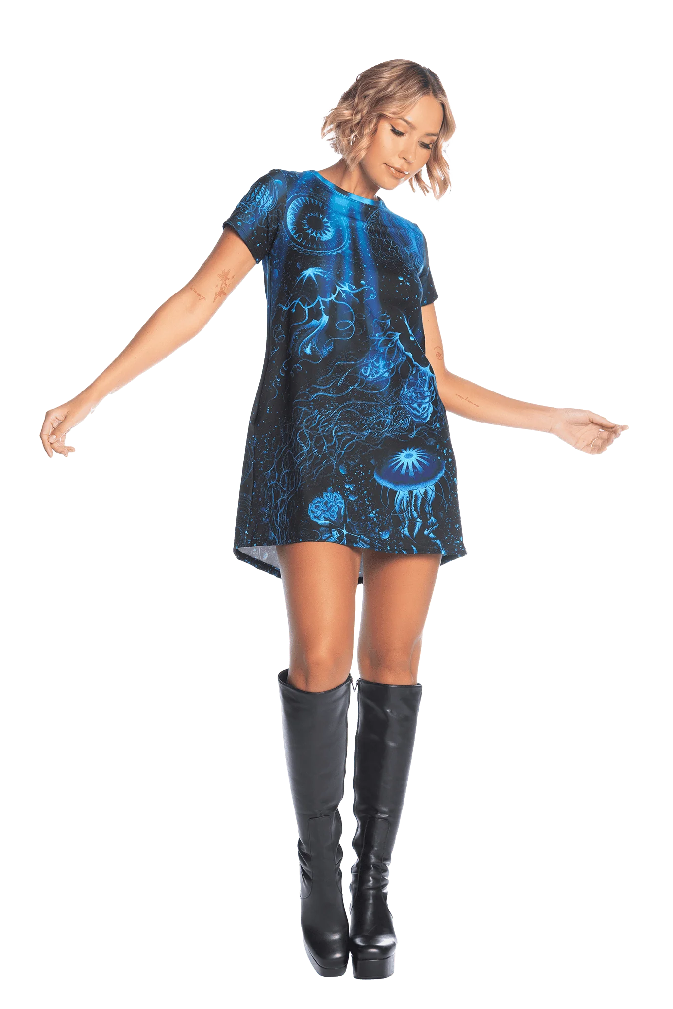 Deep Sea Jellyfish Swing Tee Dress