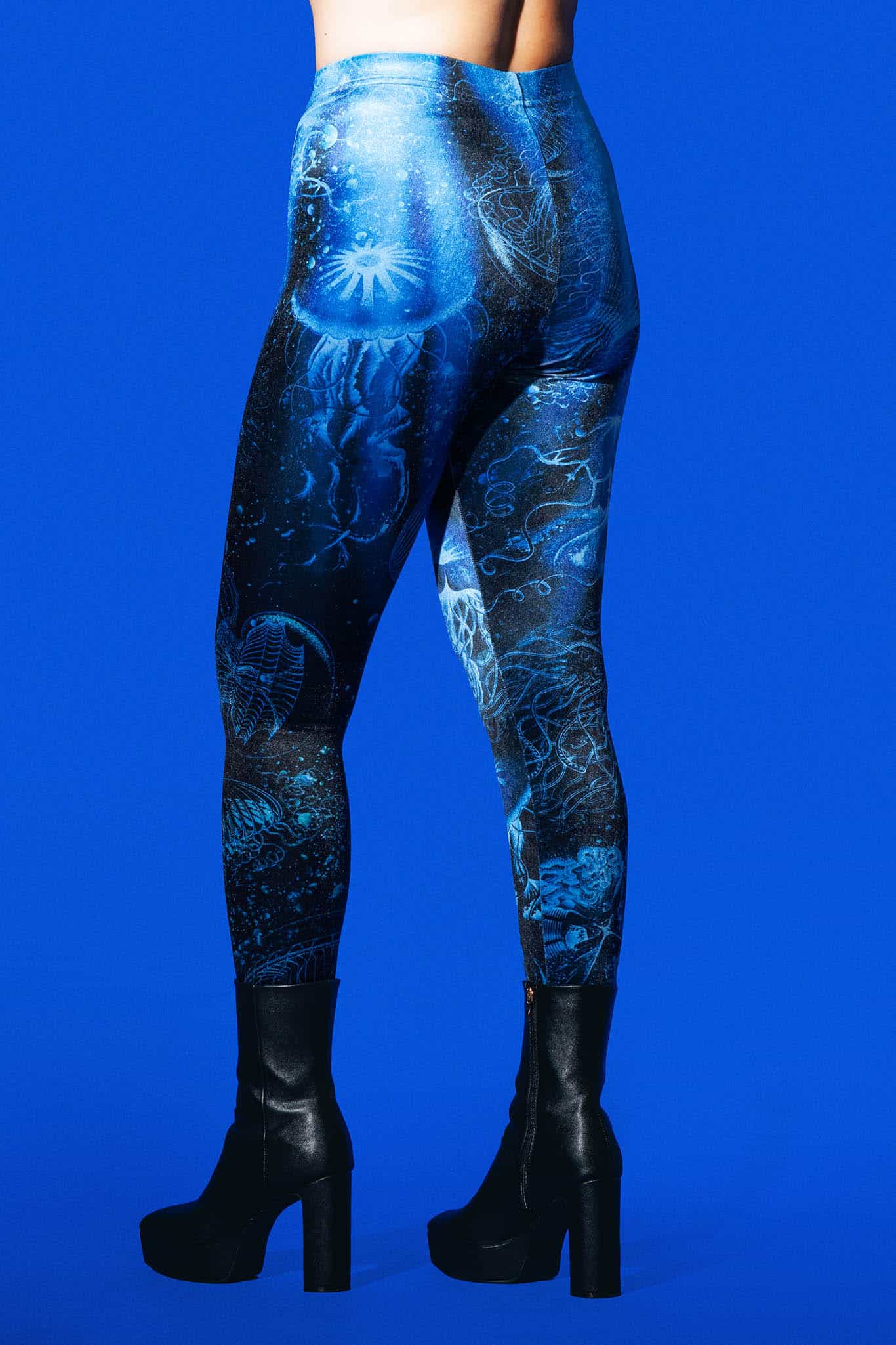 Deep Sea Jellyfish Velvet High Waisted Leggings - Image 6