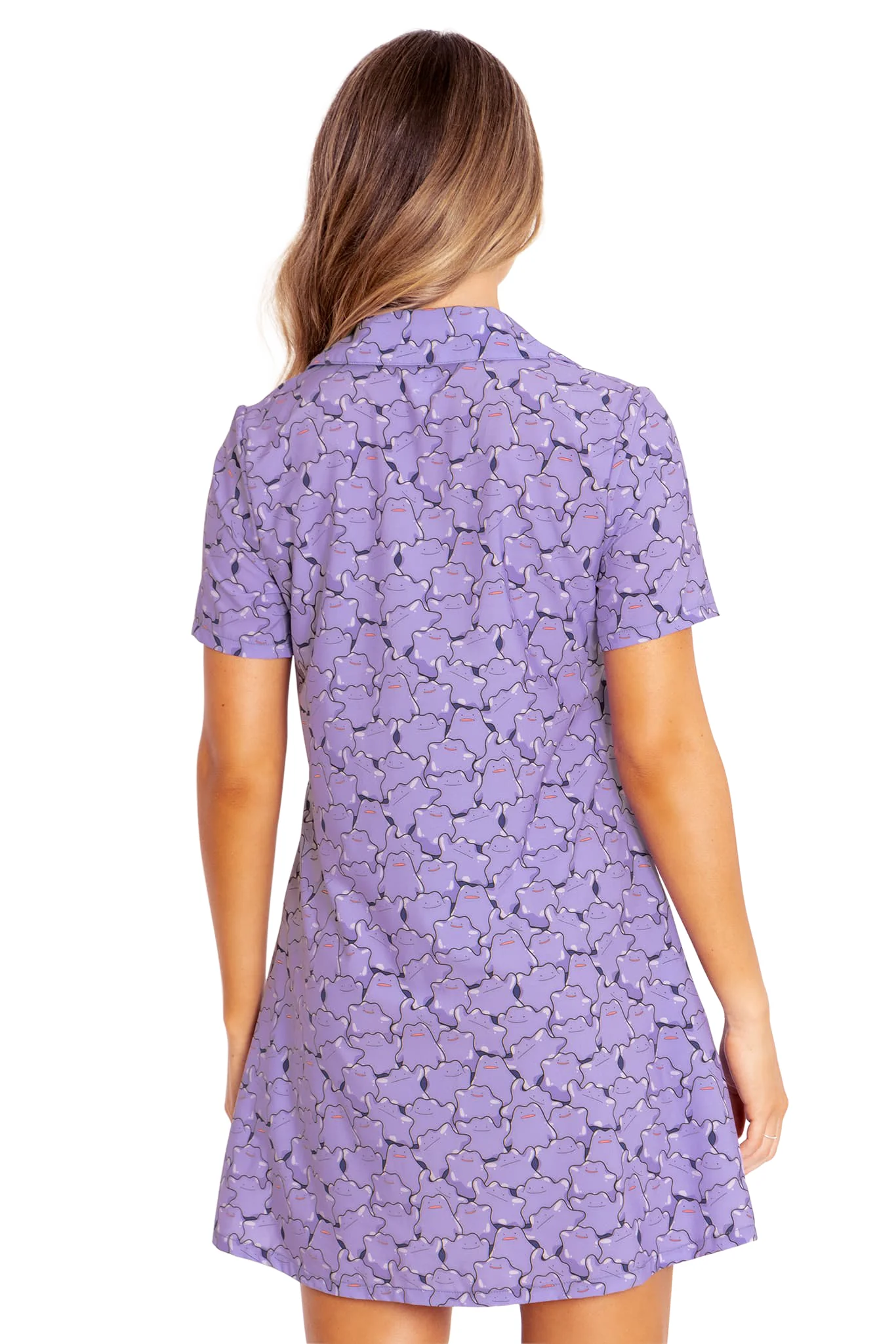 Ditto Pile Short Sleeve Button Up Dress - Image 2