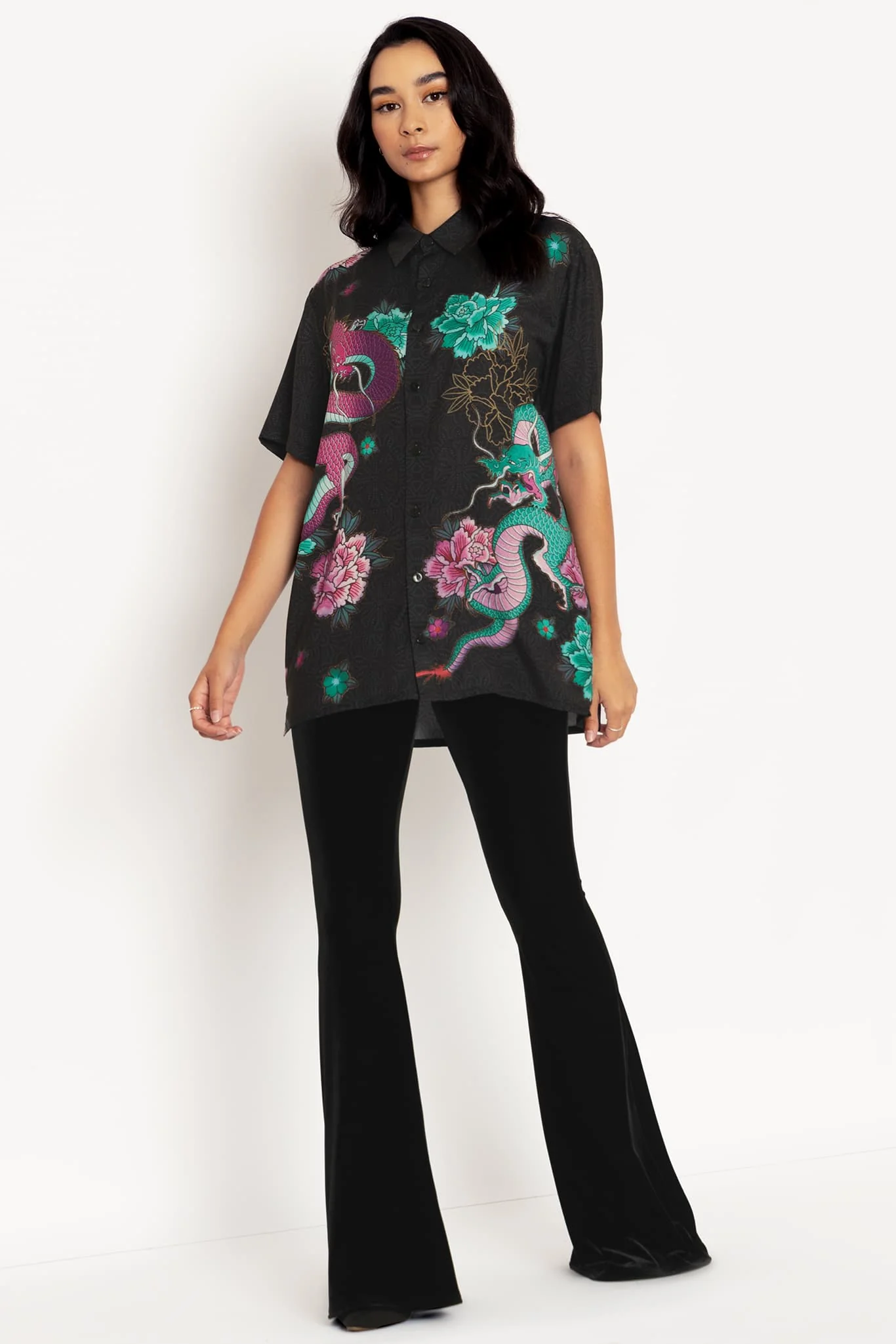 Dragon Bouquet Boyfriend Shirt - Image 5
