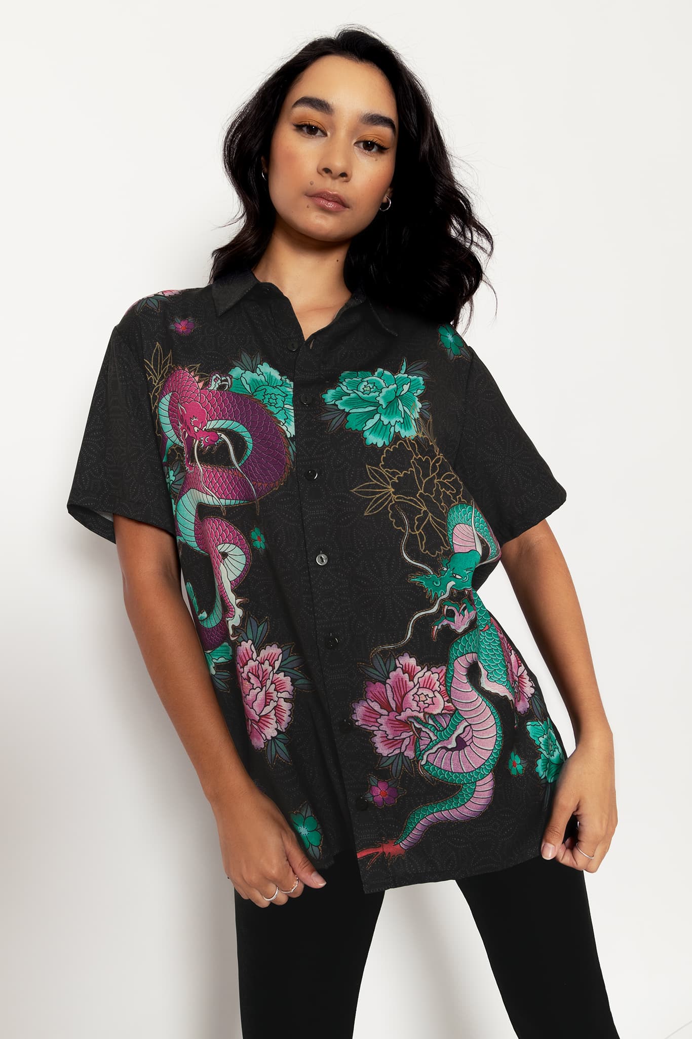 Dragon Bouquet Boyfriend Shirt - Image 6