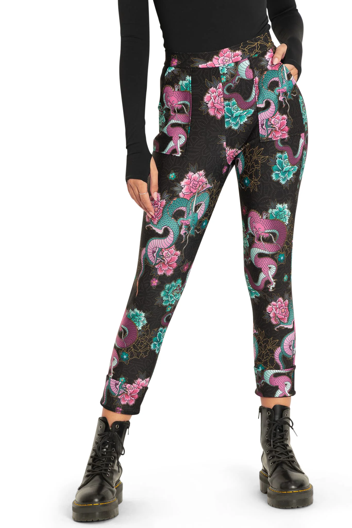 Dragon Bouquet Cuffed Pants - Image 5