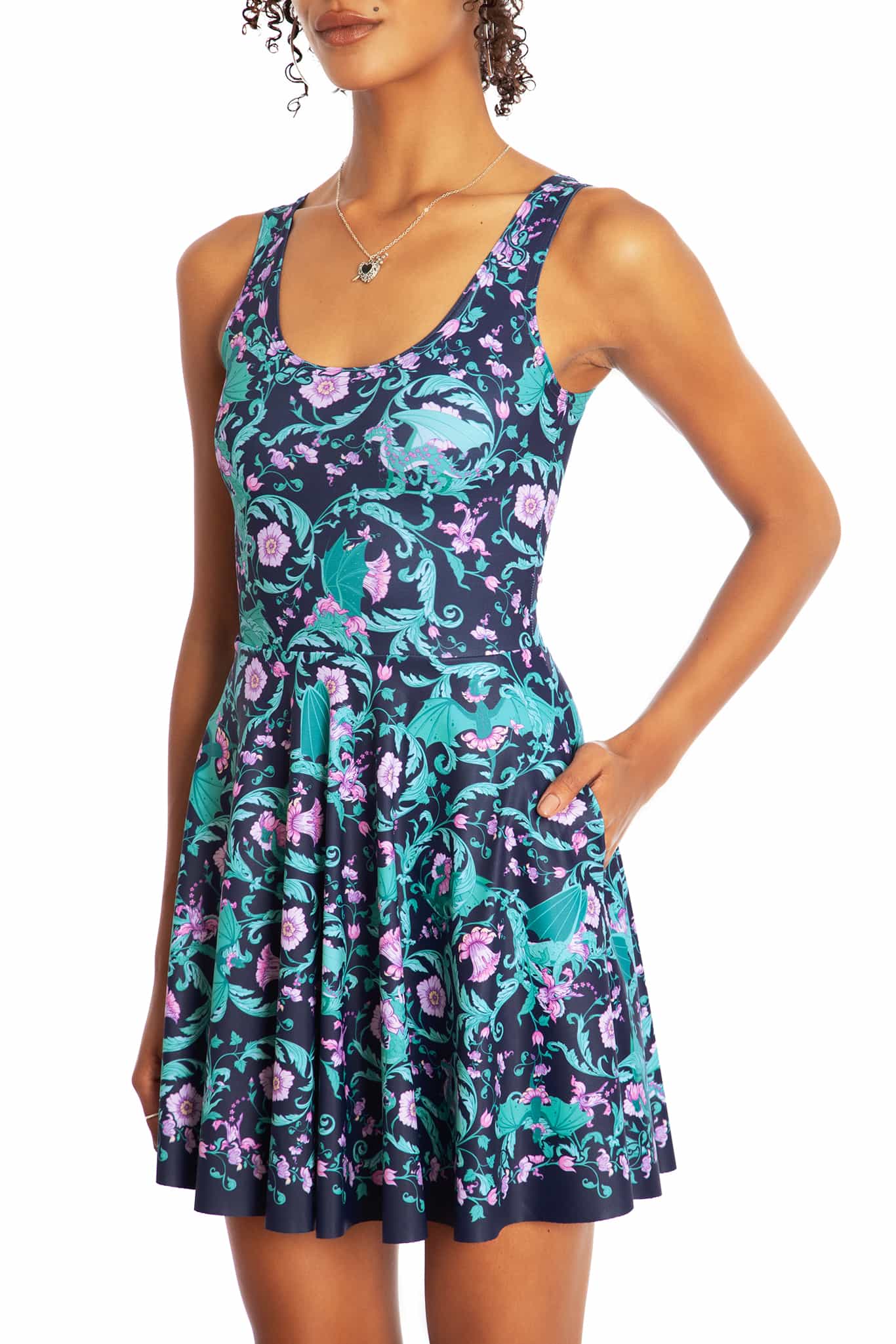 Dragon Garden Scoop Skater Dress - Image 3