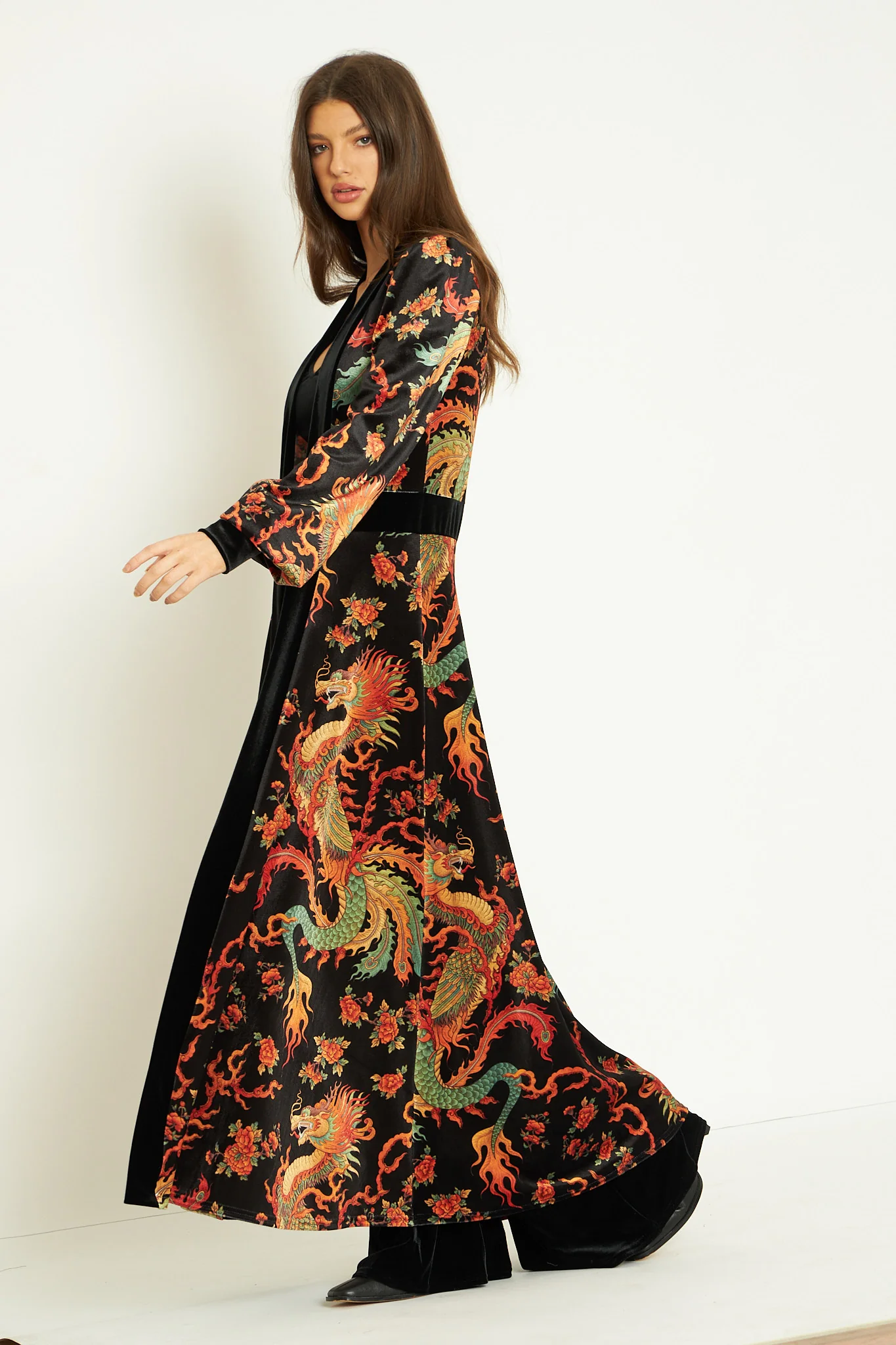 Dragon Rising Velvet Maxi Jacket - Image 2