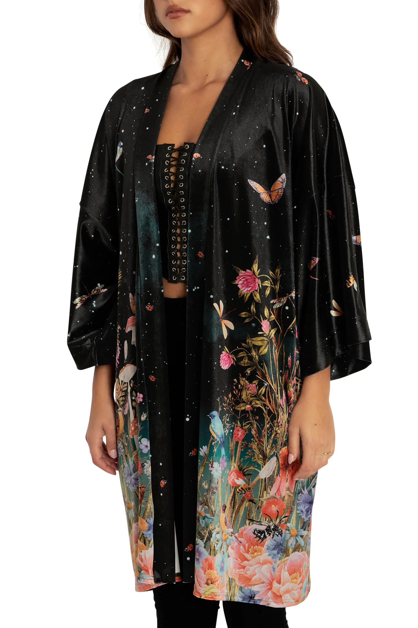 Fairytale Floral Velvet Robe - Image 3