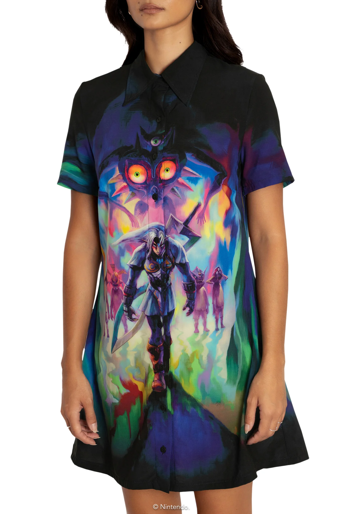 Fierce Deity Link Short Sleeve Shirt Dress - Image 3