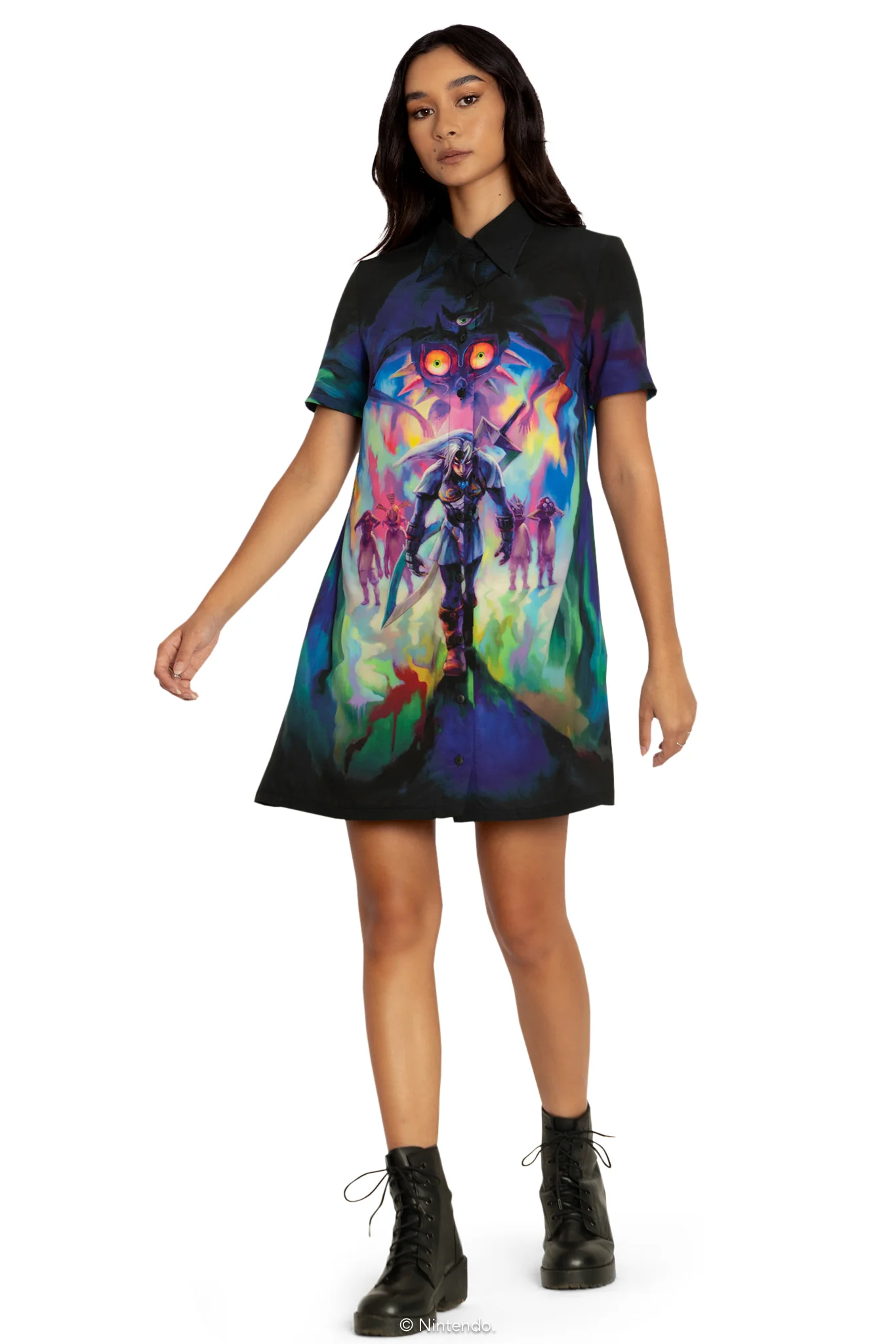 Fierce Deity Link Short Sleeve Shirt Dress - Image 5