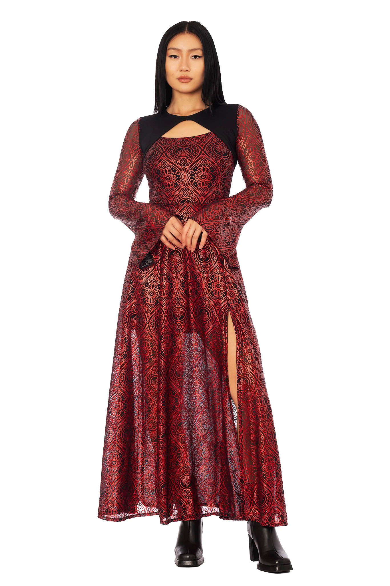 Fire Nation Long Sleeve Bolero Maxi Dress - Image 3