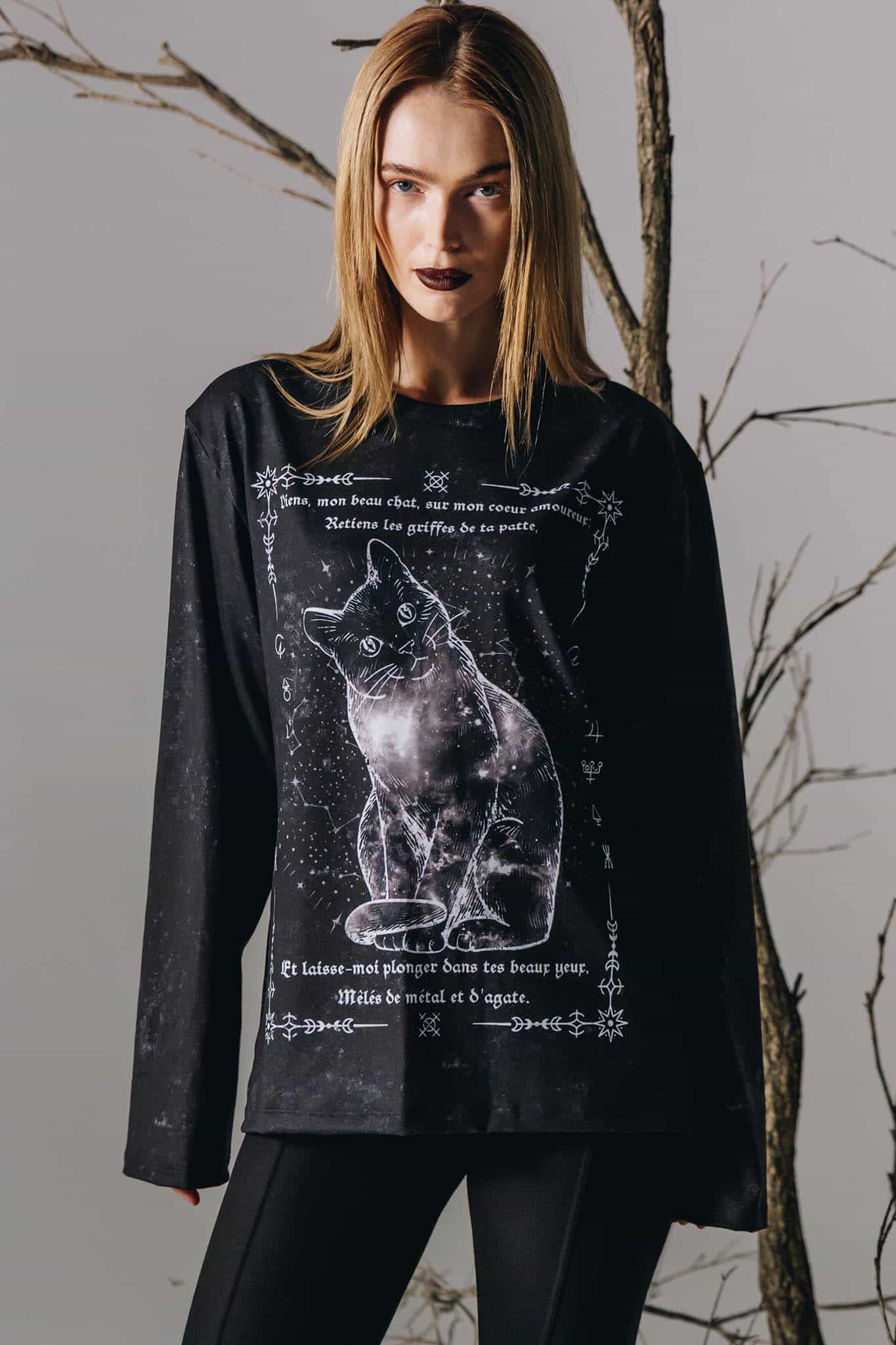 Fleurs of Evil Long Sleeve Oversized Boyfriend Tee