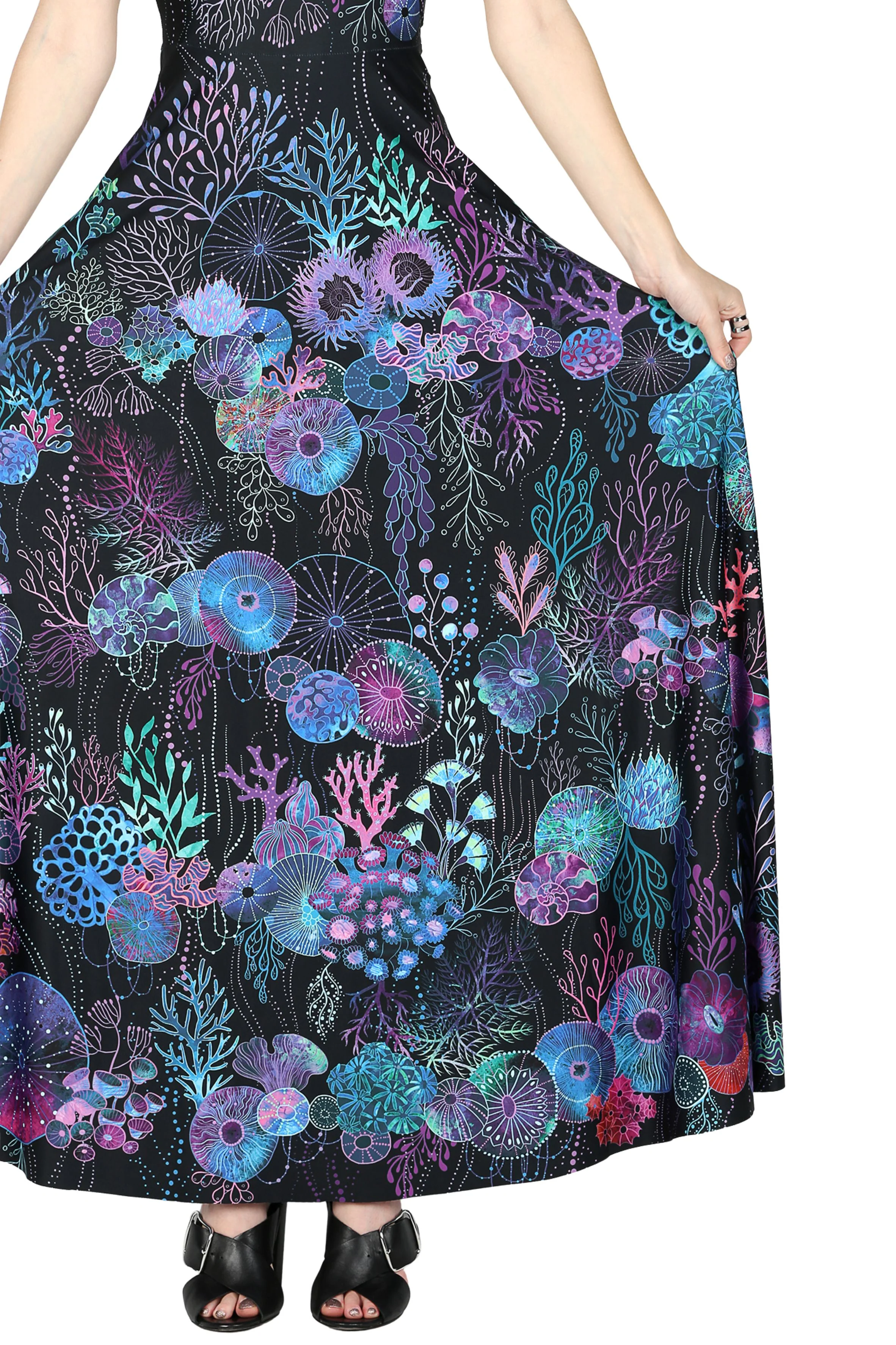 Floral Coral Princess Maxi Dress - Image 3