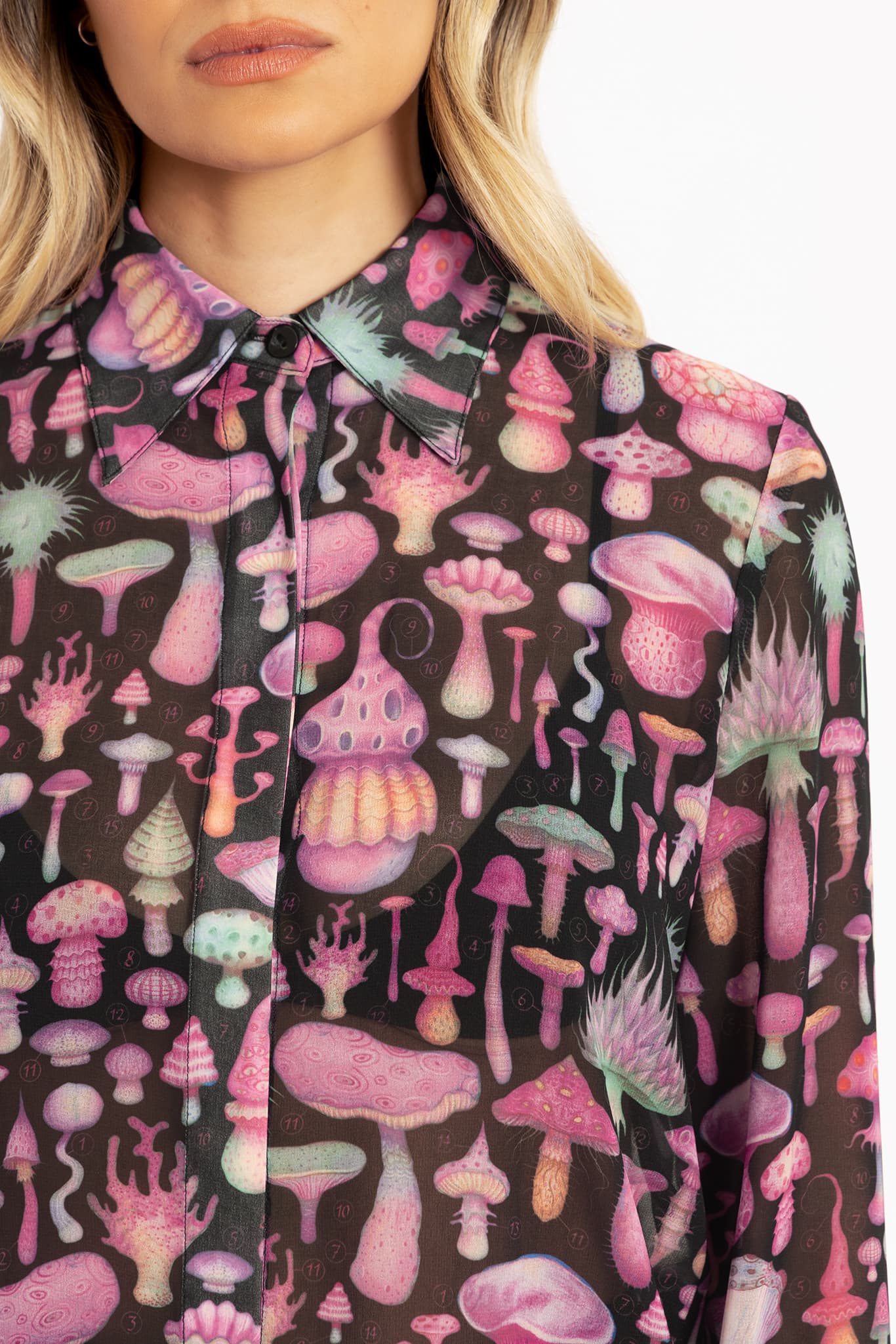 Fungirl Black Long Sleeve Cute As A Button Shirt - Image 2