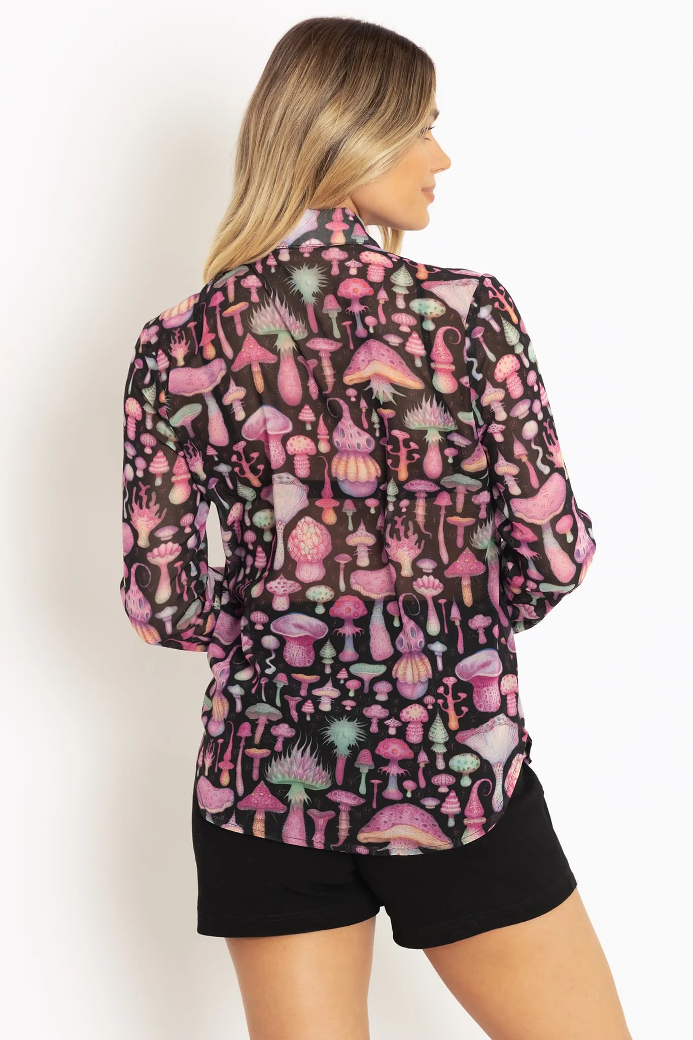 Fungirl Black Long Sleeve Cute As A Button Shirt - Image 3