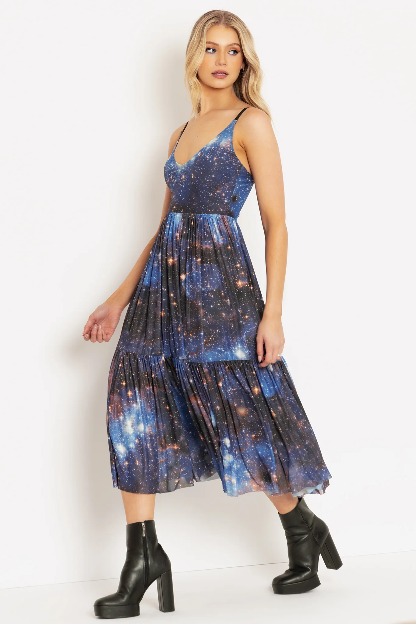 Galaxy Blue Sheer Midaxi Dress - Image 5