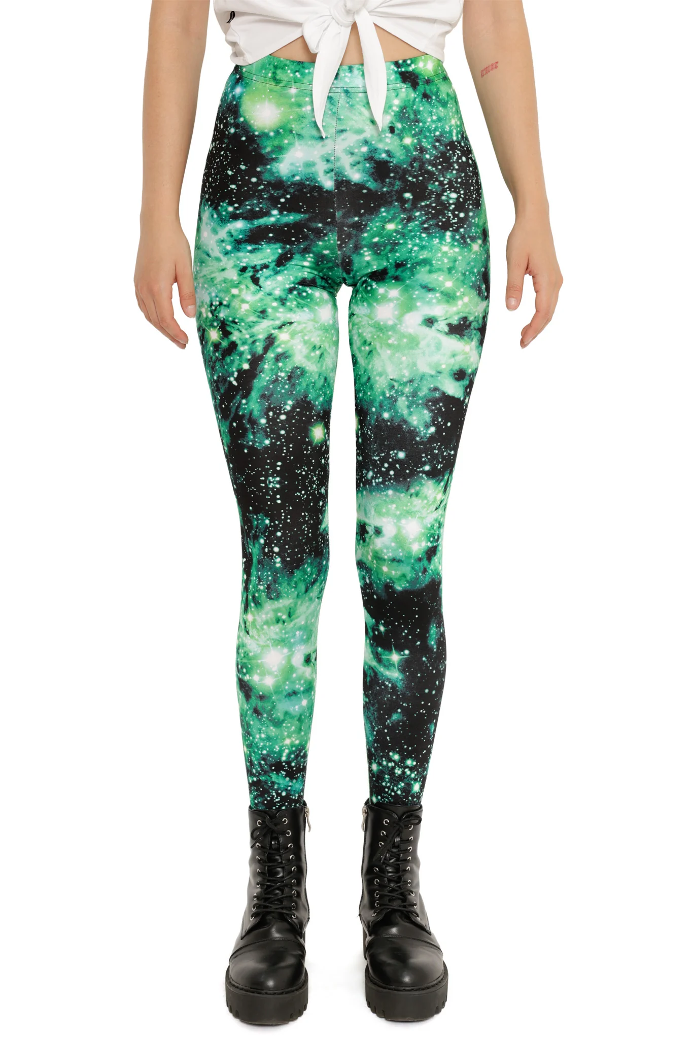 Galaxy Emerald High Waisted Leggings - Image 3