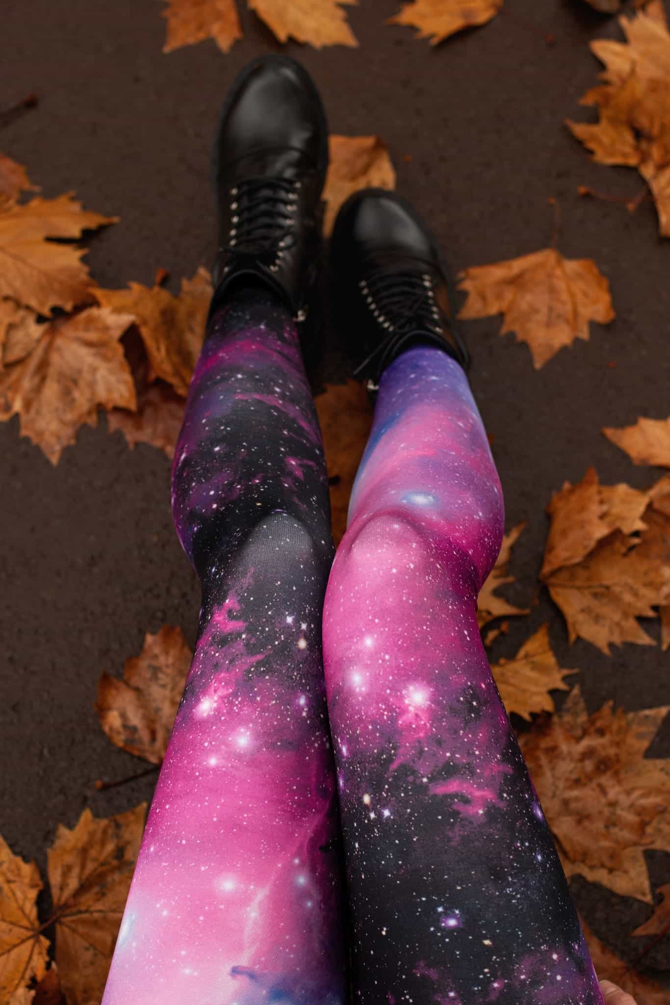 Galaxy Purple High Waisted Leggings - Image 4