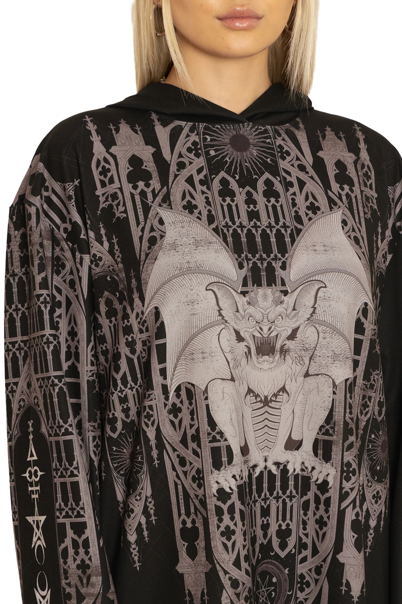 Gargoyle Guardian Long Sleeve Hooded Big Tee - Image 4