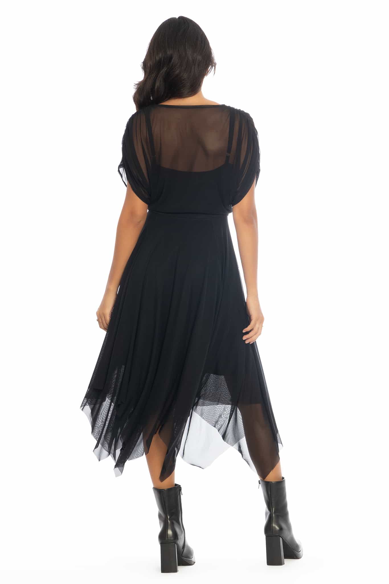 Gather Around Sheer Layered Handkerchief Dress - Image 2