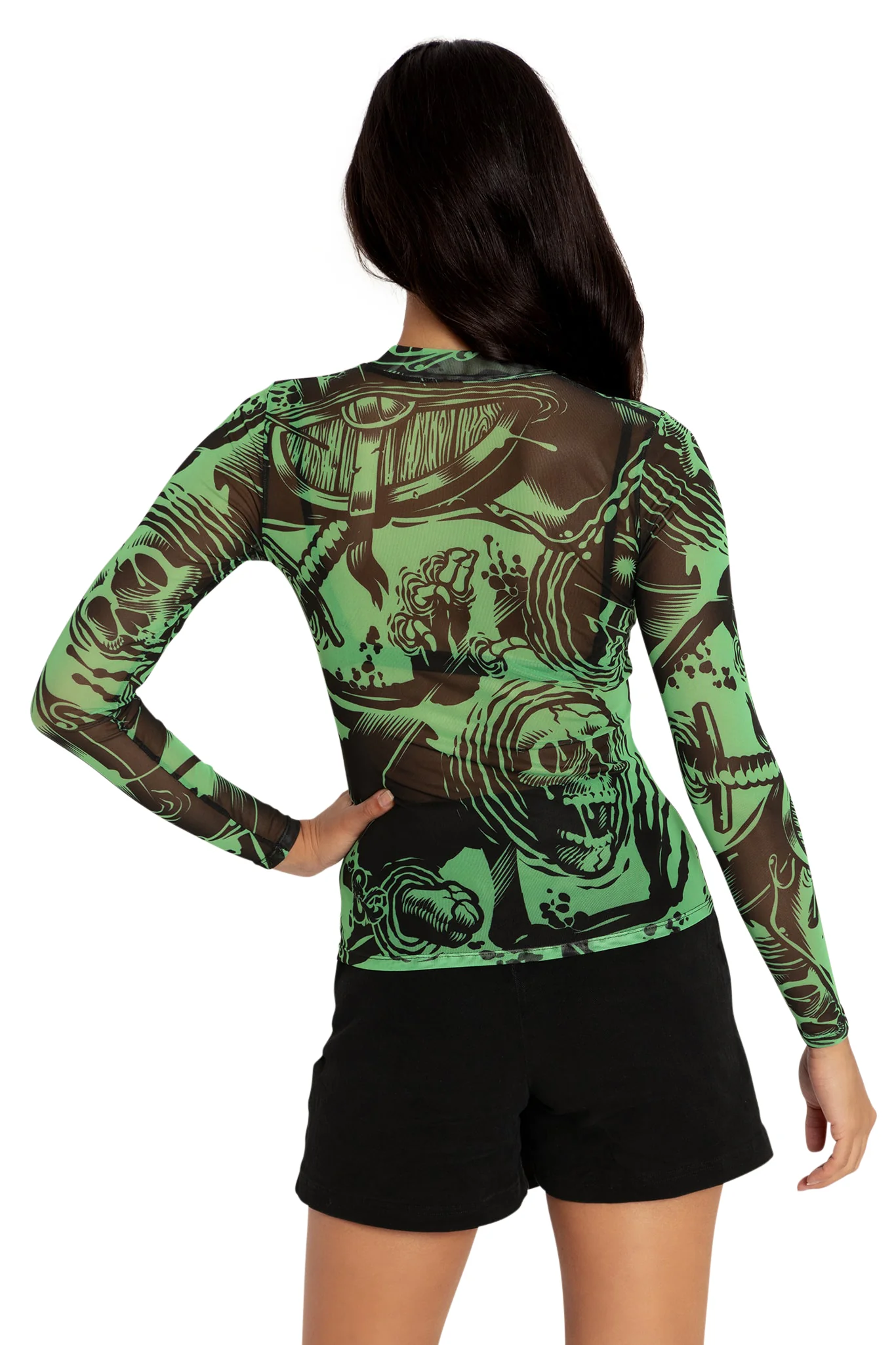 Gelatinous Cube Sheer High Neck Long Sleeve Top - Image 3