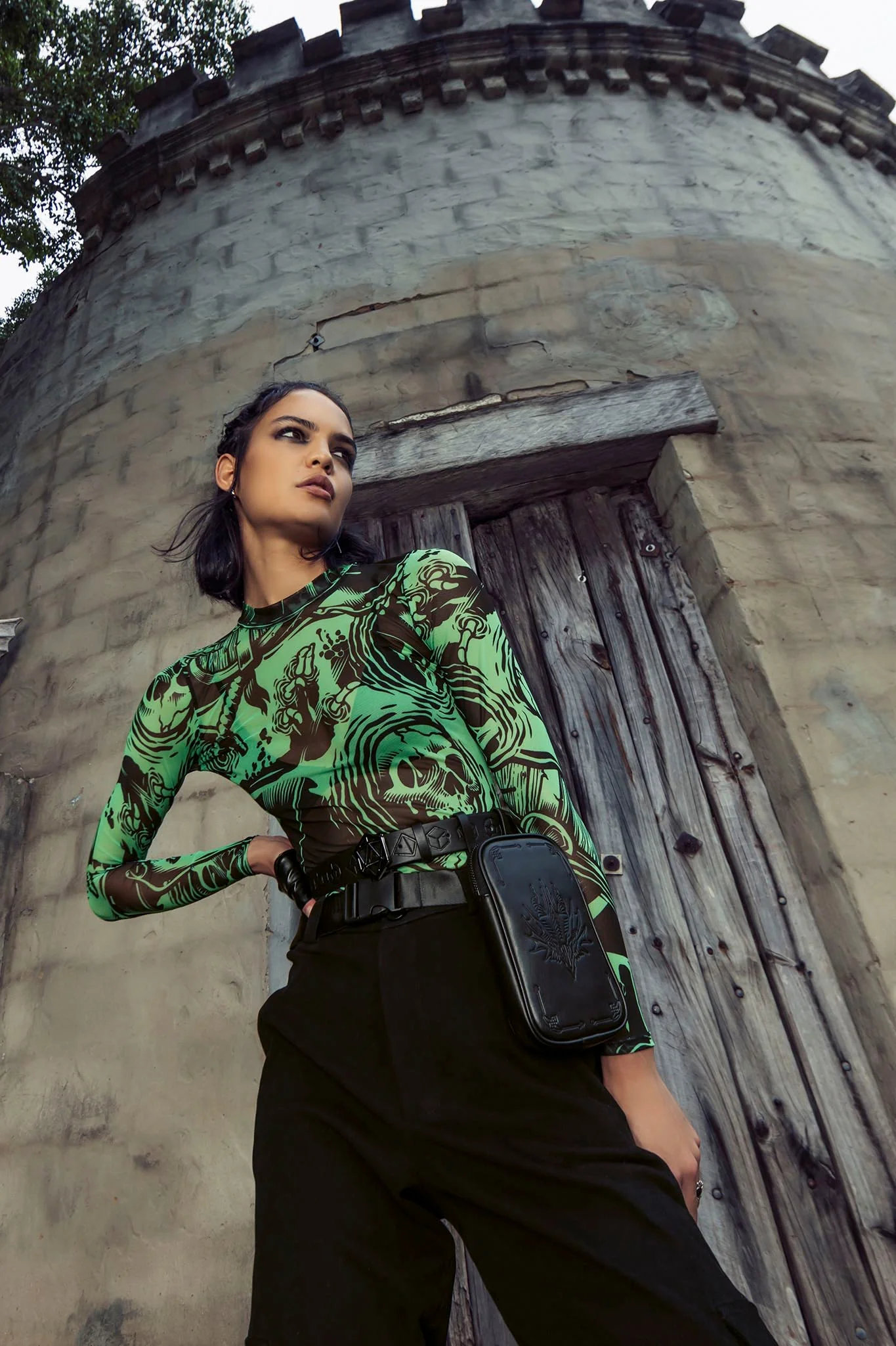 Gelatinous Cube Sheer High Neck Long Sleeve Top - Image 5