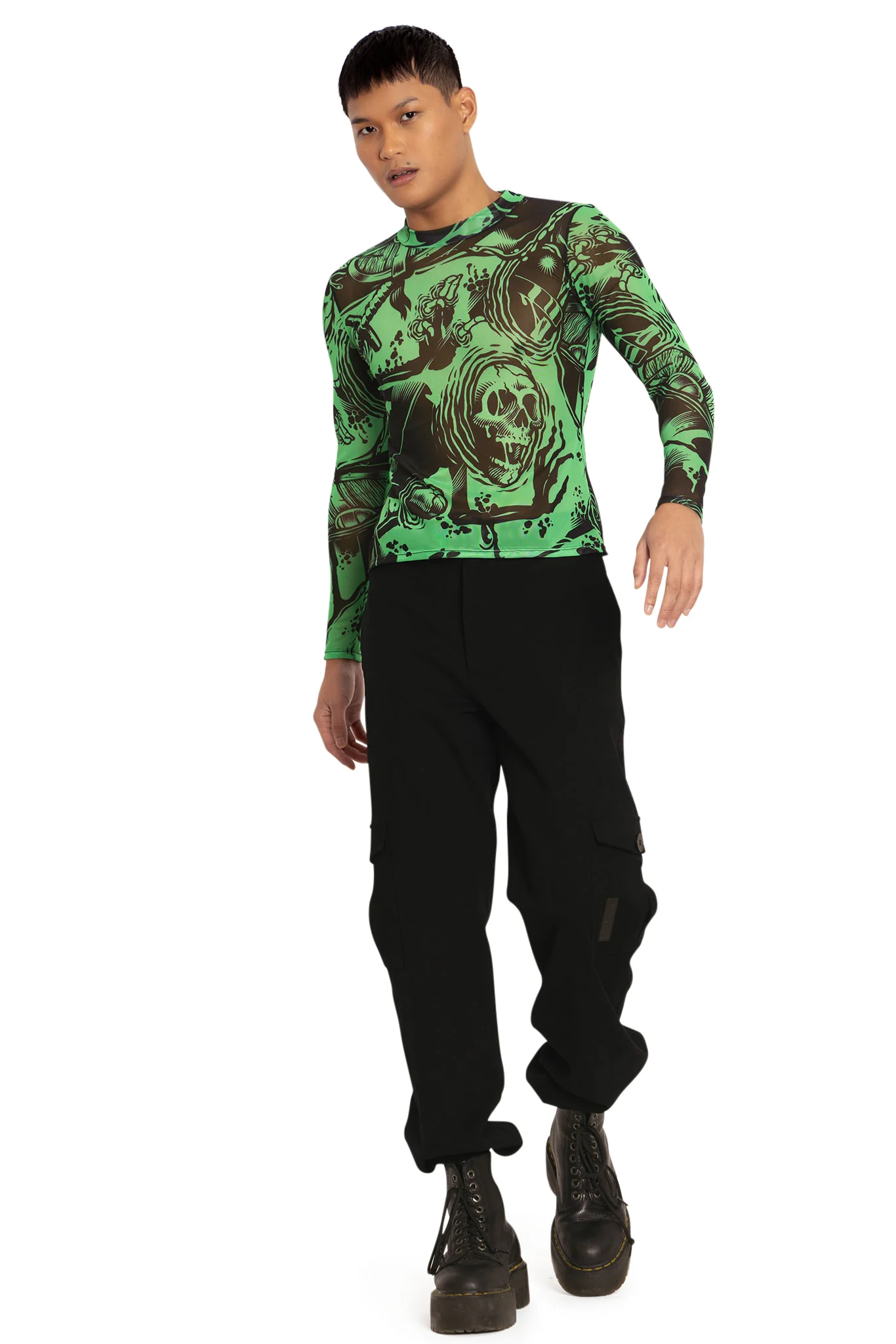 Gelatinous Cube Sheer High Neck Long Sleeve Top - Image 8