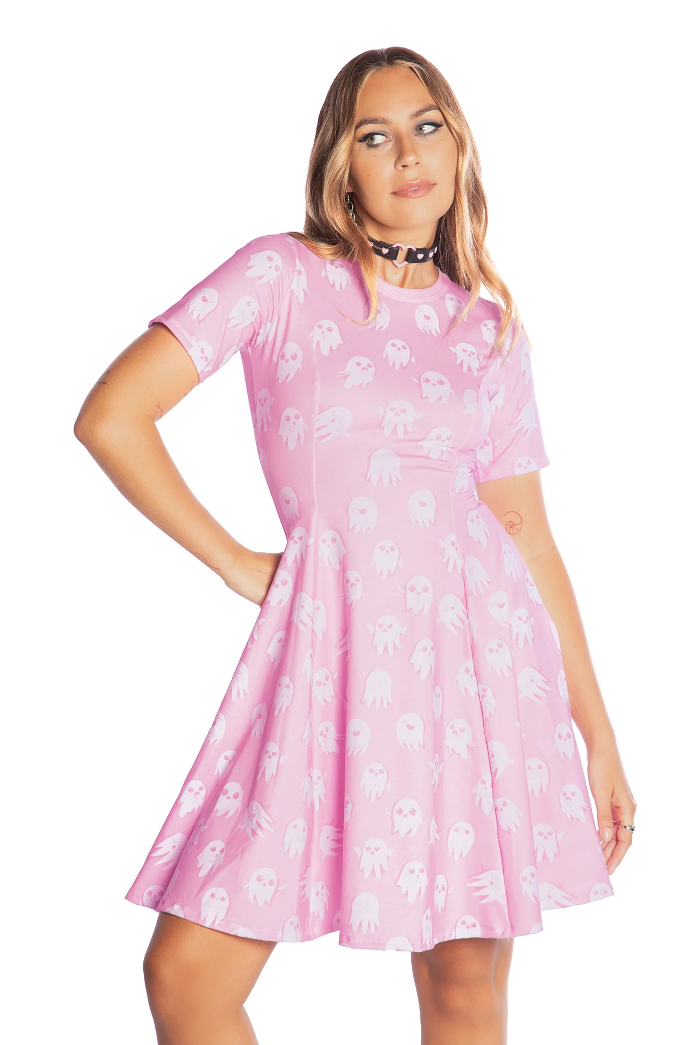 Good Spirits Pink Longline Evil Tee Dress - Image 9