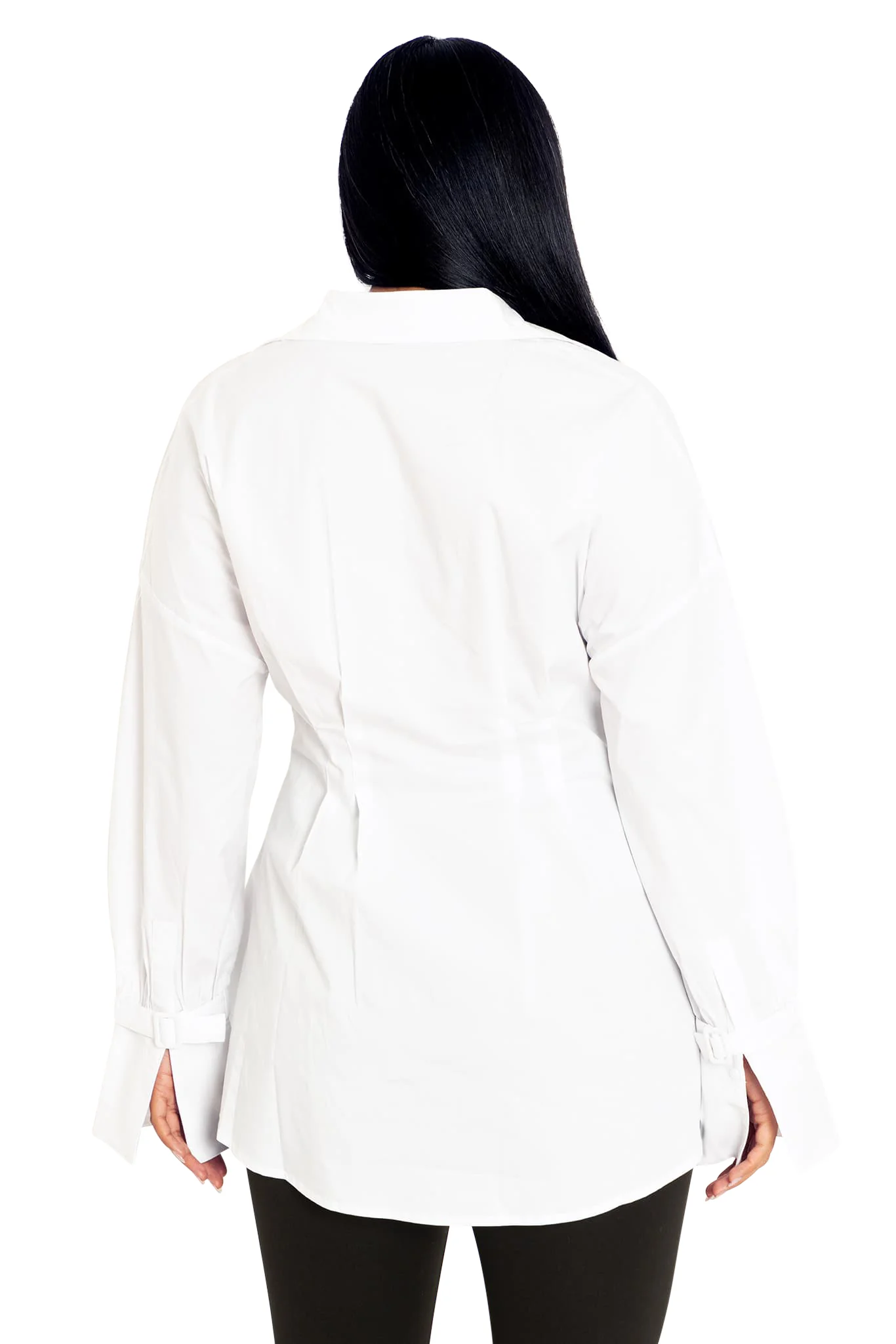 Gothic Romance Cinched Waist Button Up Shirt - Image 2