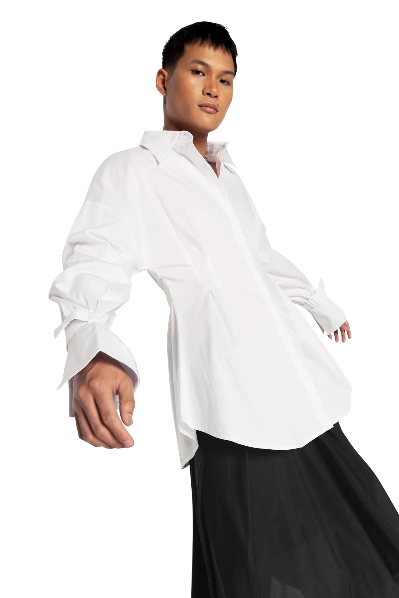 Gothic Romance Cinched Waist Button Up Shirt - Image 8