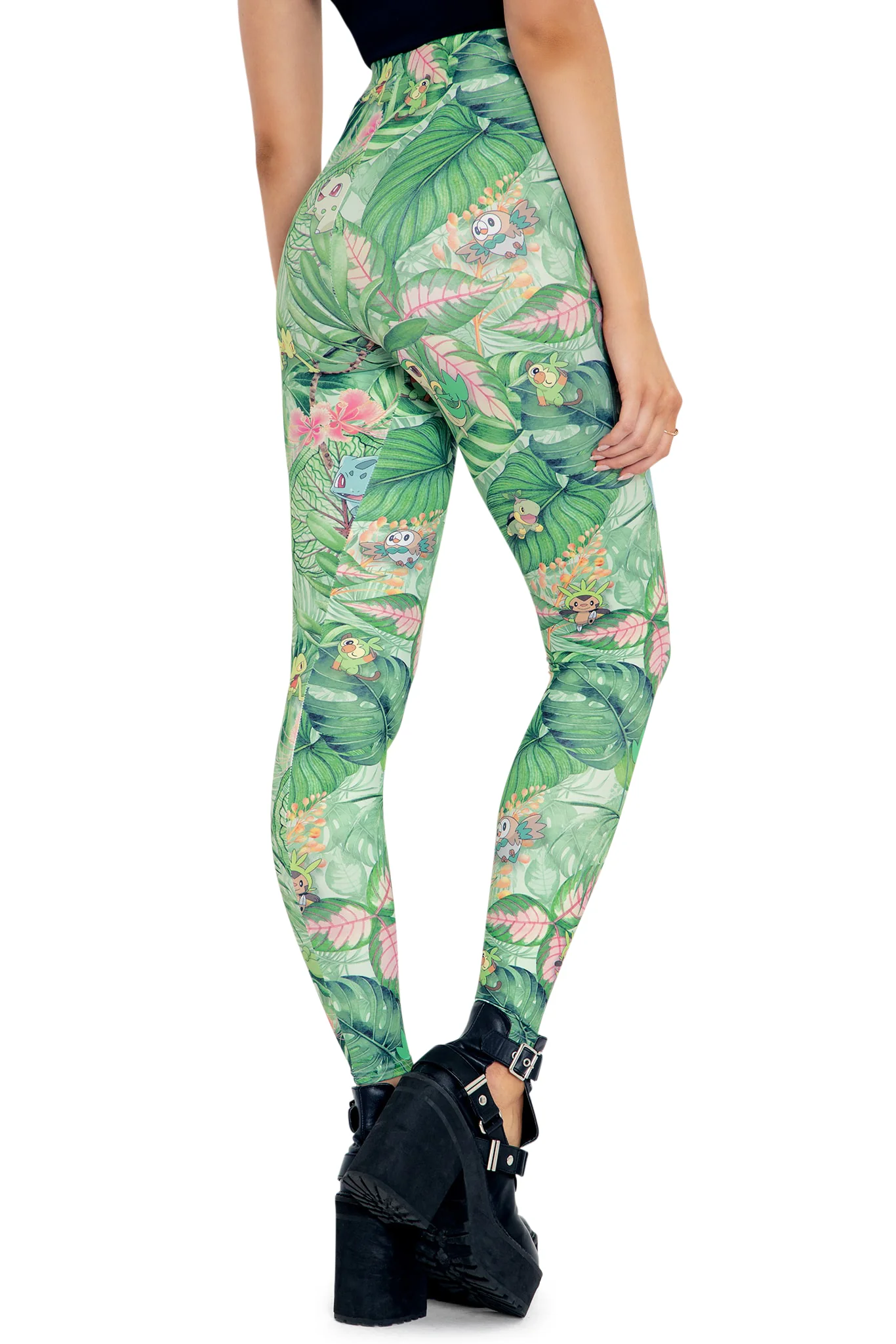 Grass-type Starters High Waisted Matte Finish Leggings - Image 2