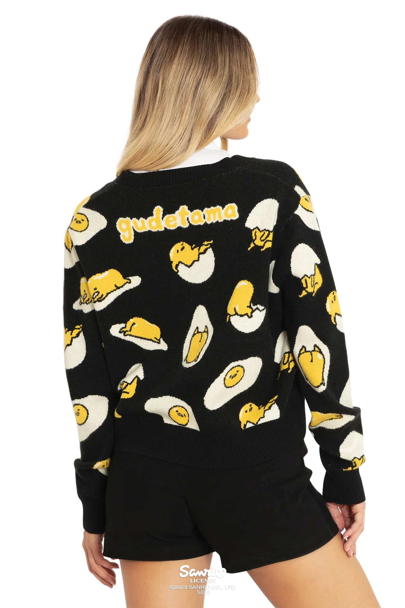 Gudetama Black Cropped Cardigan - Image 2