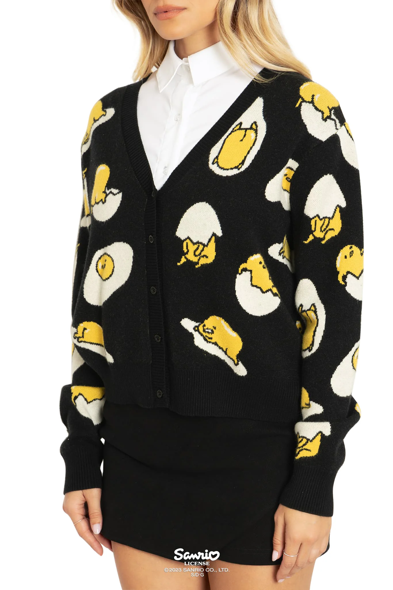 Gudetama Black Cropped Cardigan - Image 3