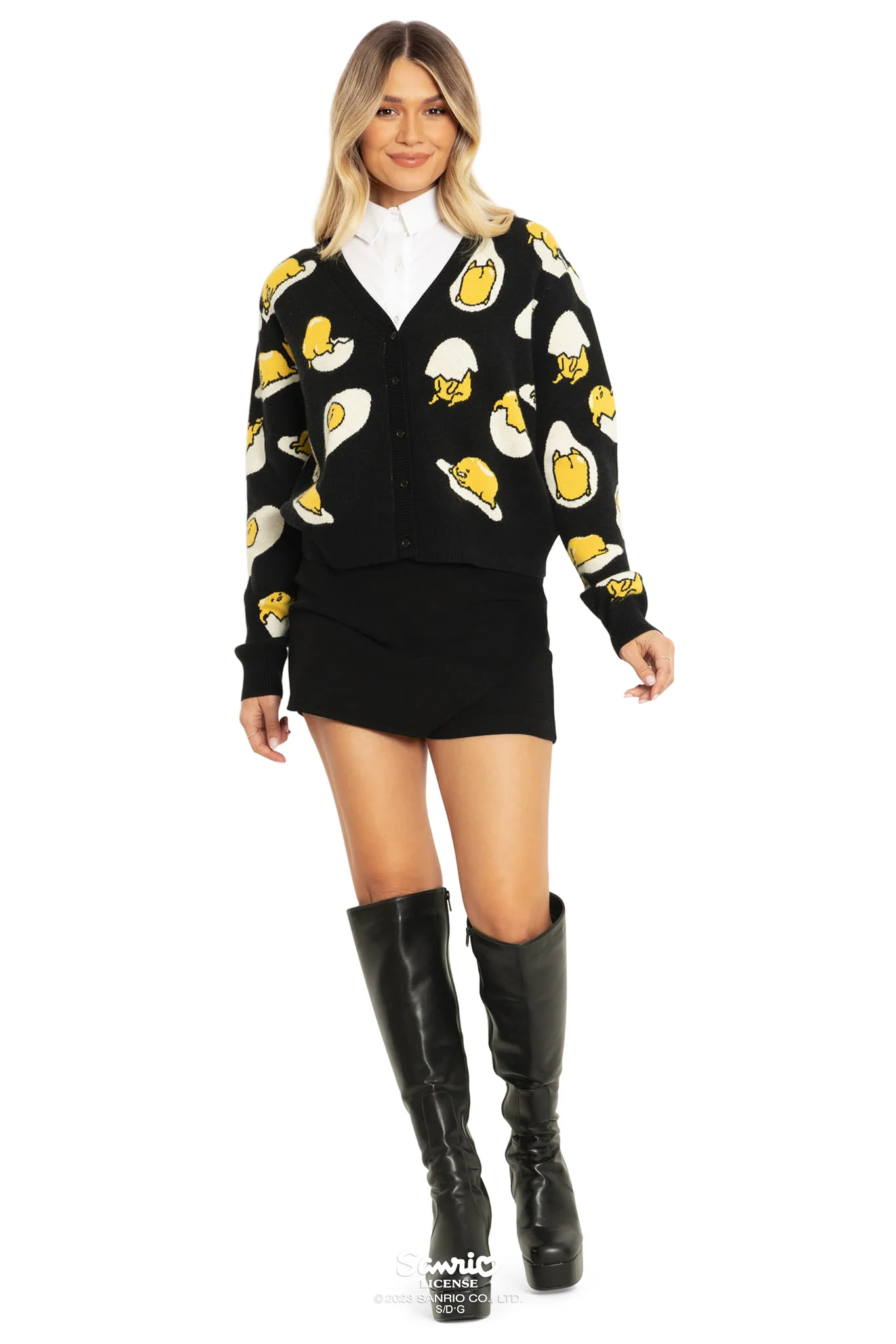 Gudetama Black Cropped Cardigan - Image 4