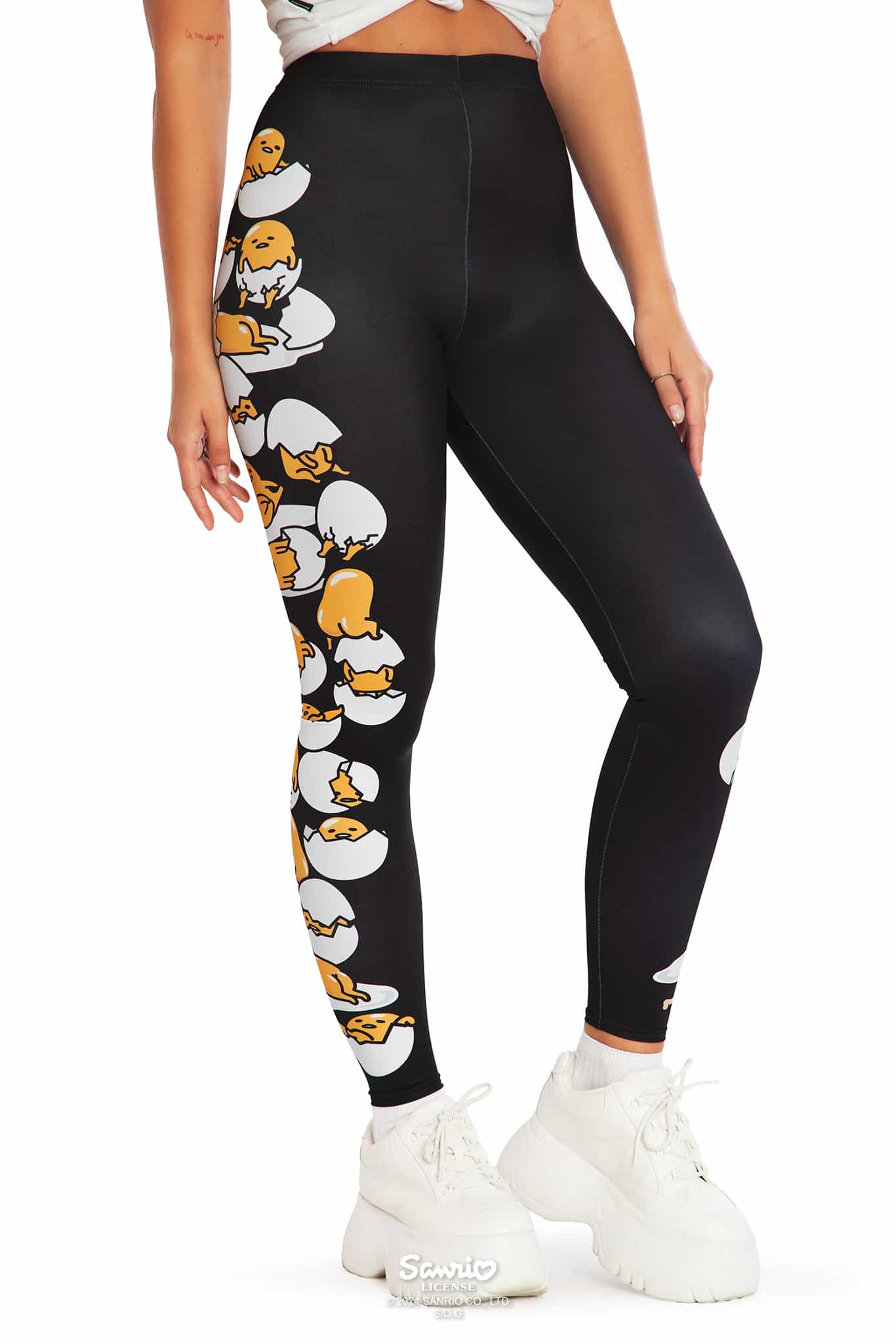 Gudetama Stacks On High Waisted Matte Finish Leggings - Image 3