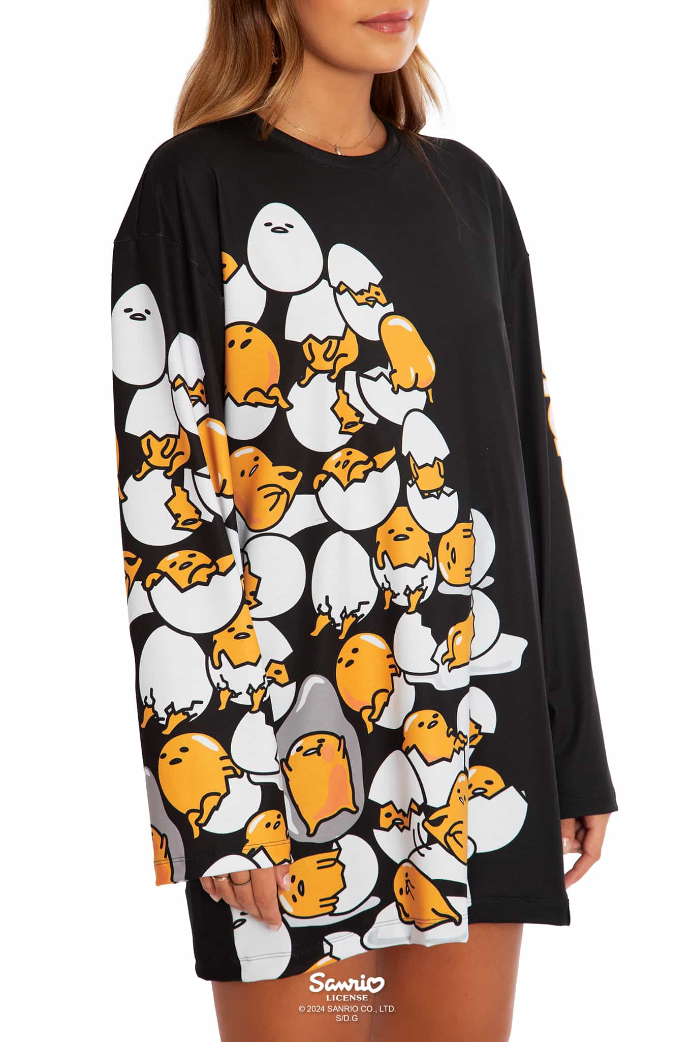 Gudetama Stacks On Long Sleeve Big Tee - Image 3