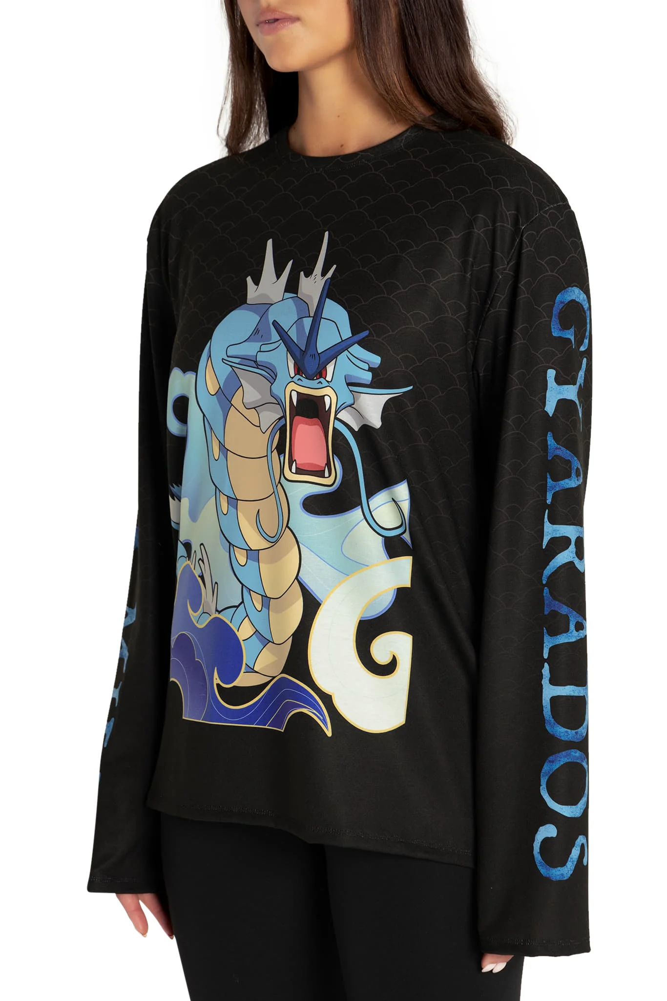 Gyarados Long Sleeve Oversized Boyfriend Tee - Image 3