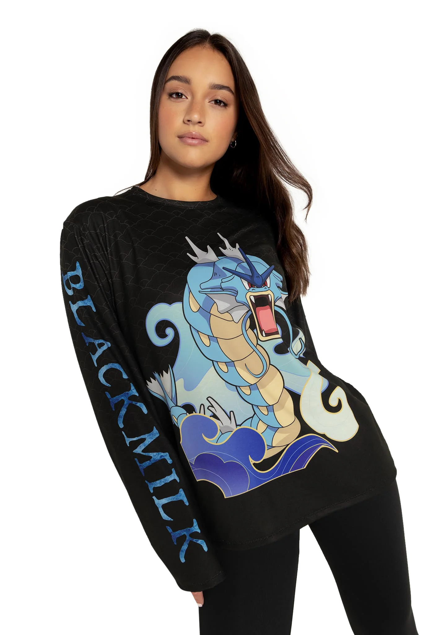 Gyarados Long Sleeve Oversized Boyfriend Tee - Image 6