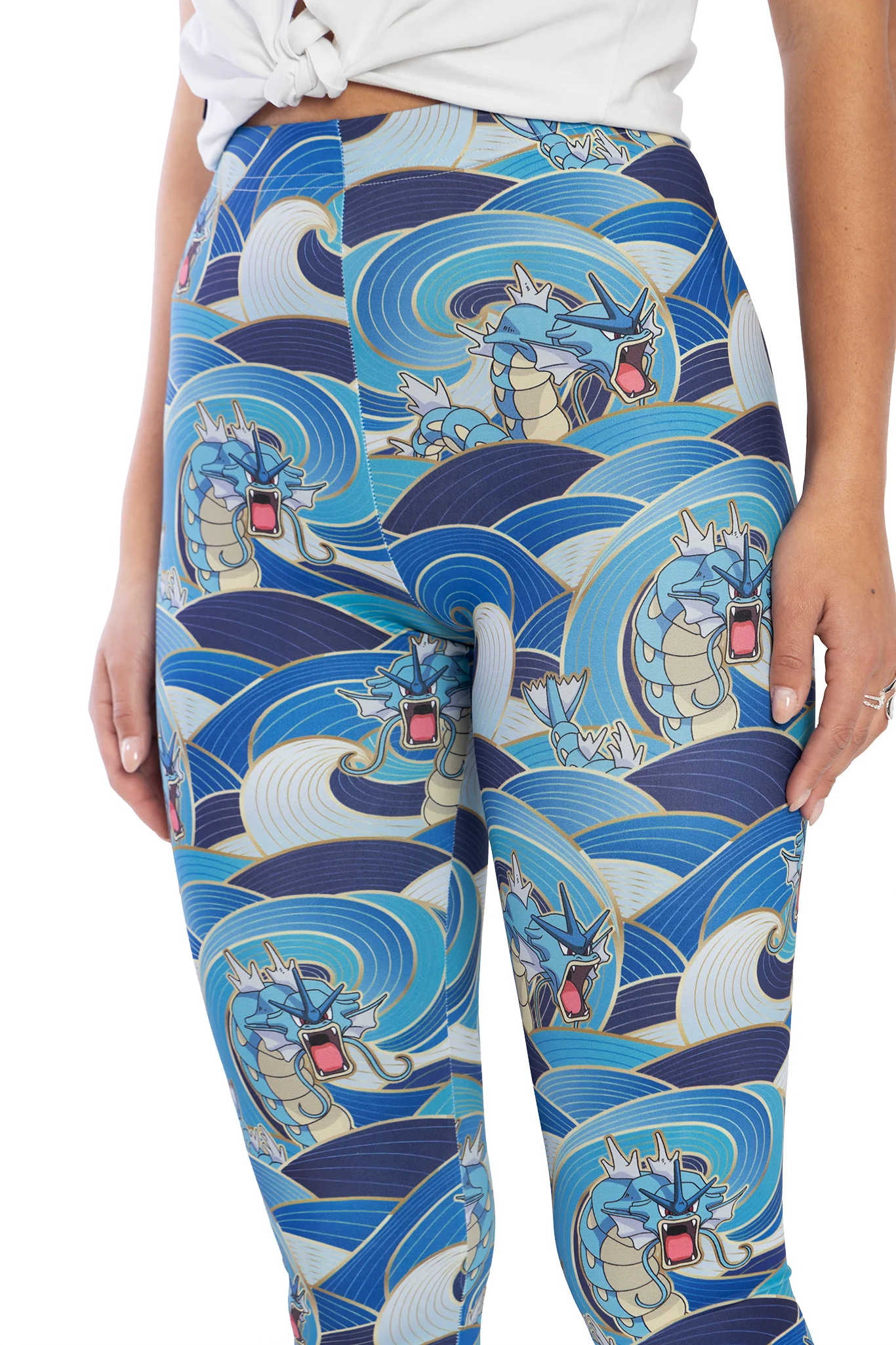 Gyarados Waves High Waisted Matte Finish Leggings - Image 3