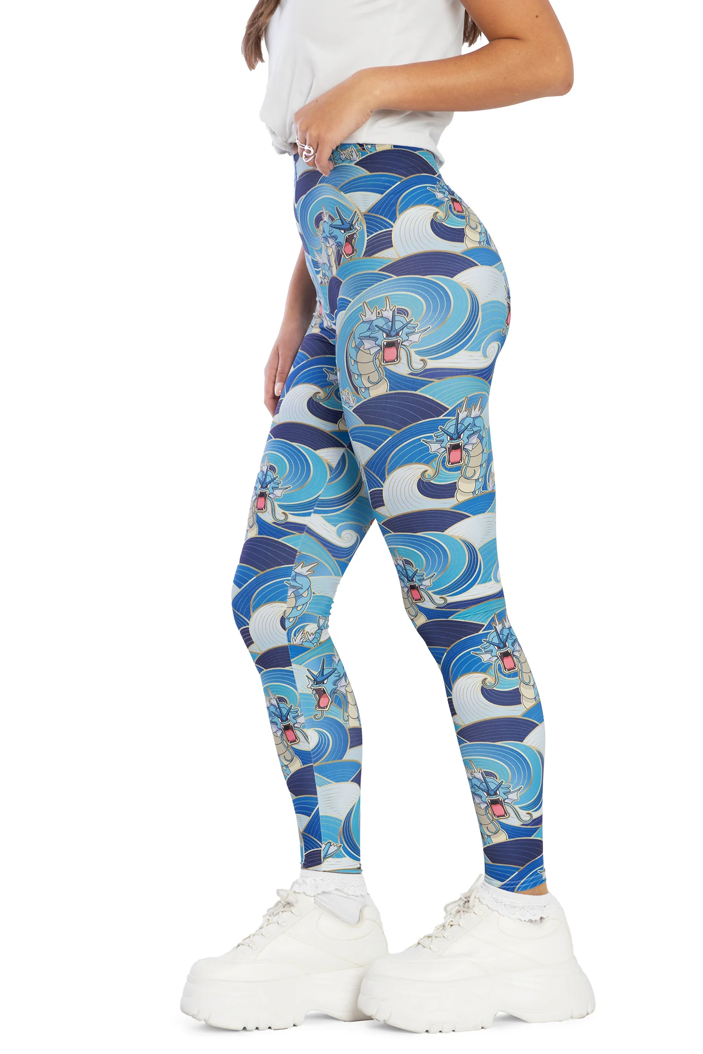 Gyarados Waves High Waisted Matte Finish Leggings - Image 5
