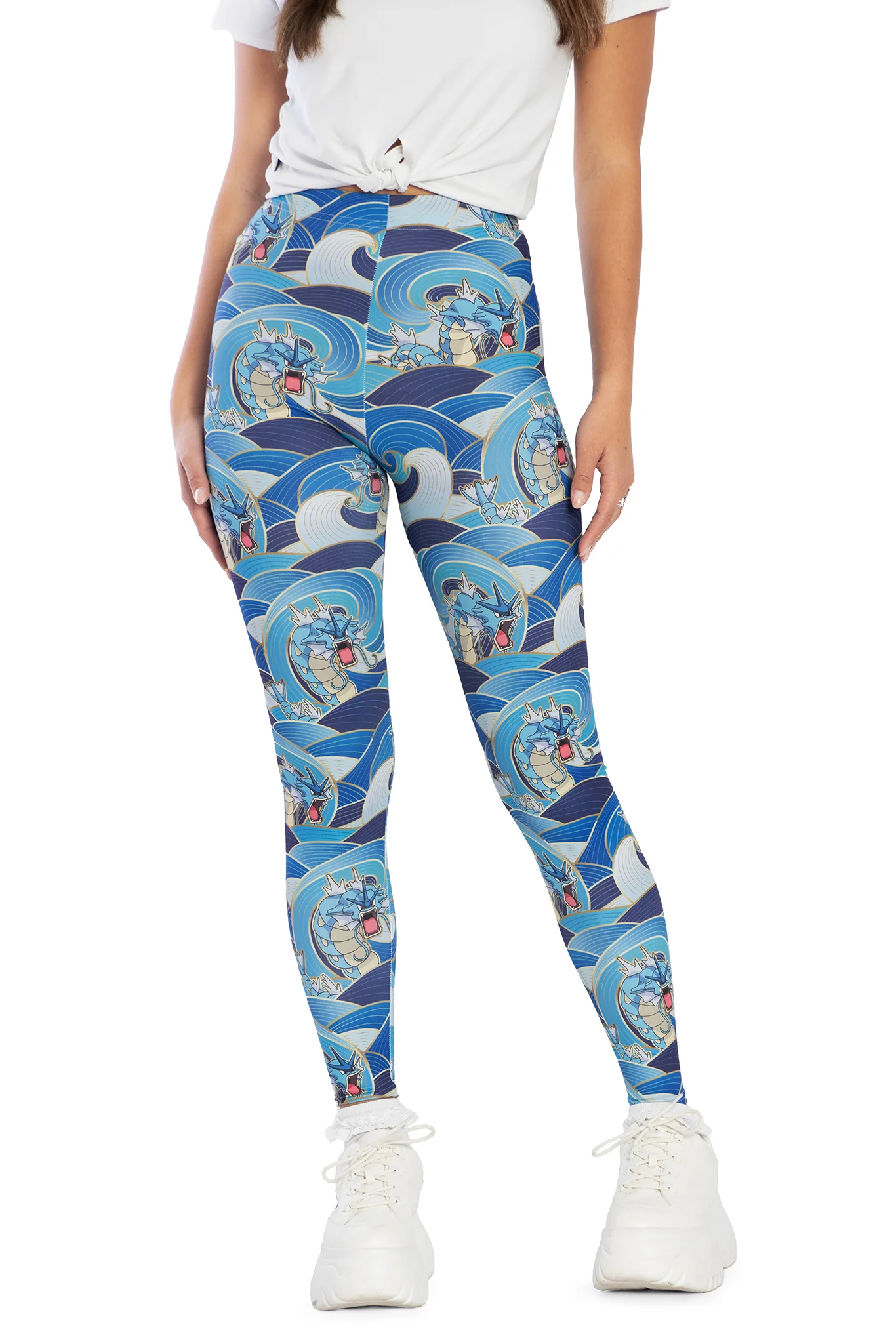 Gyarados Waves High Waisted Matte Finish Leggings - Image 6