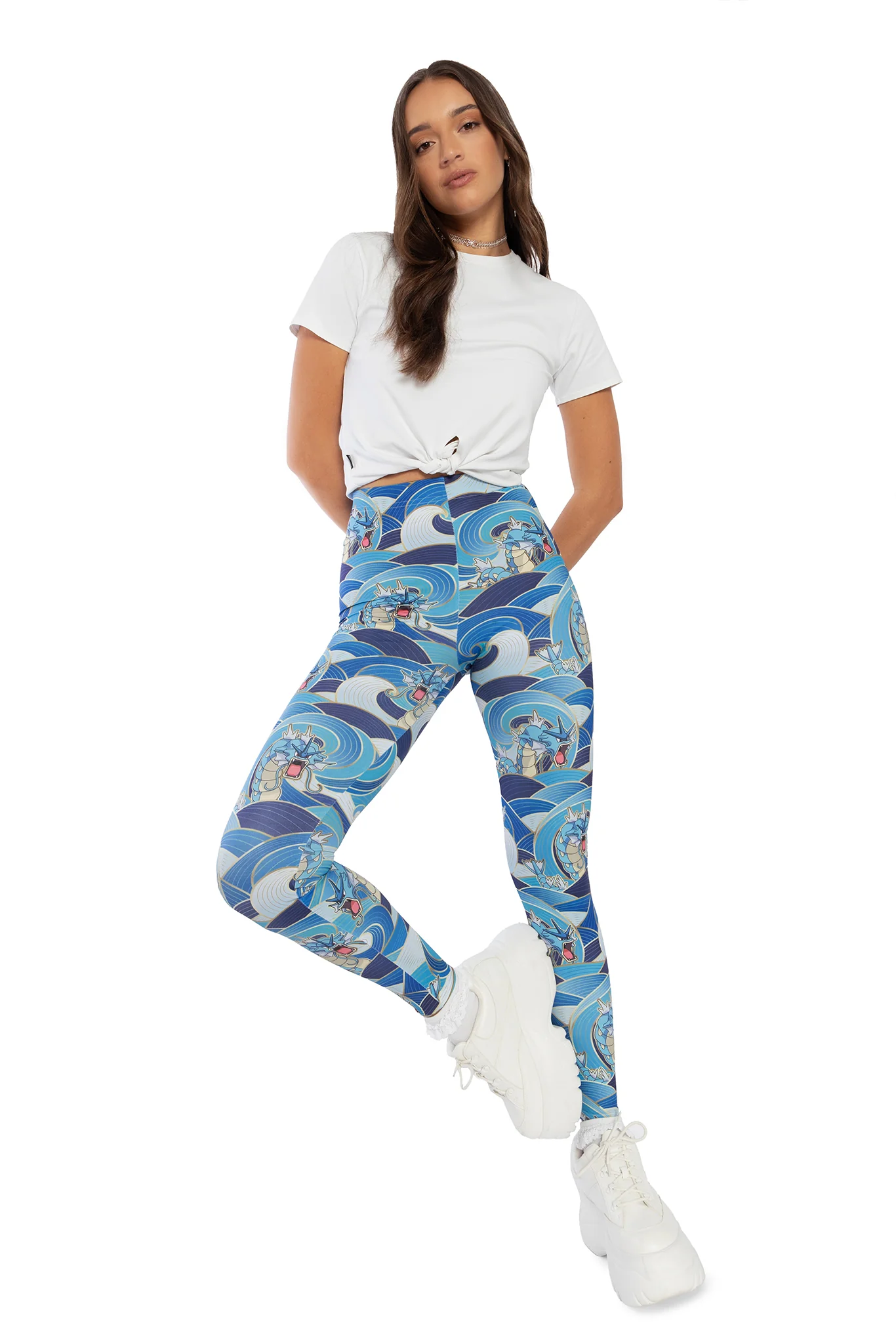 Gyarados Waves High Waisted Matte Finish Leggings - Image 7