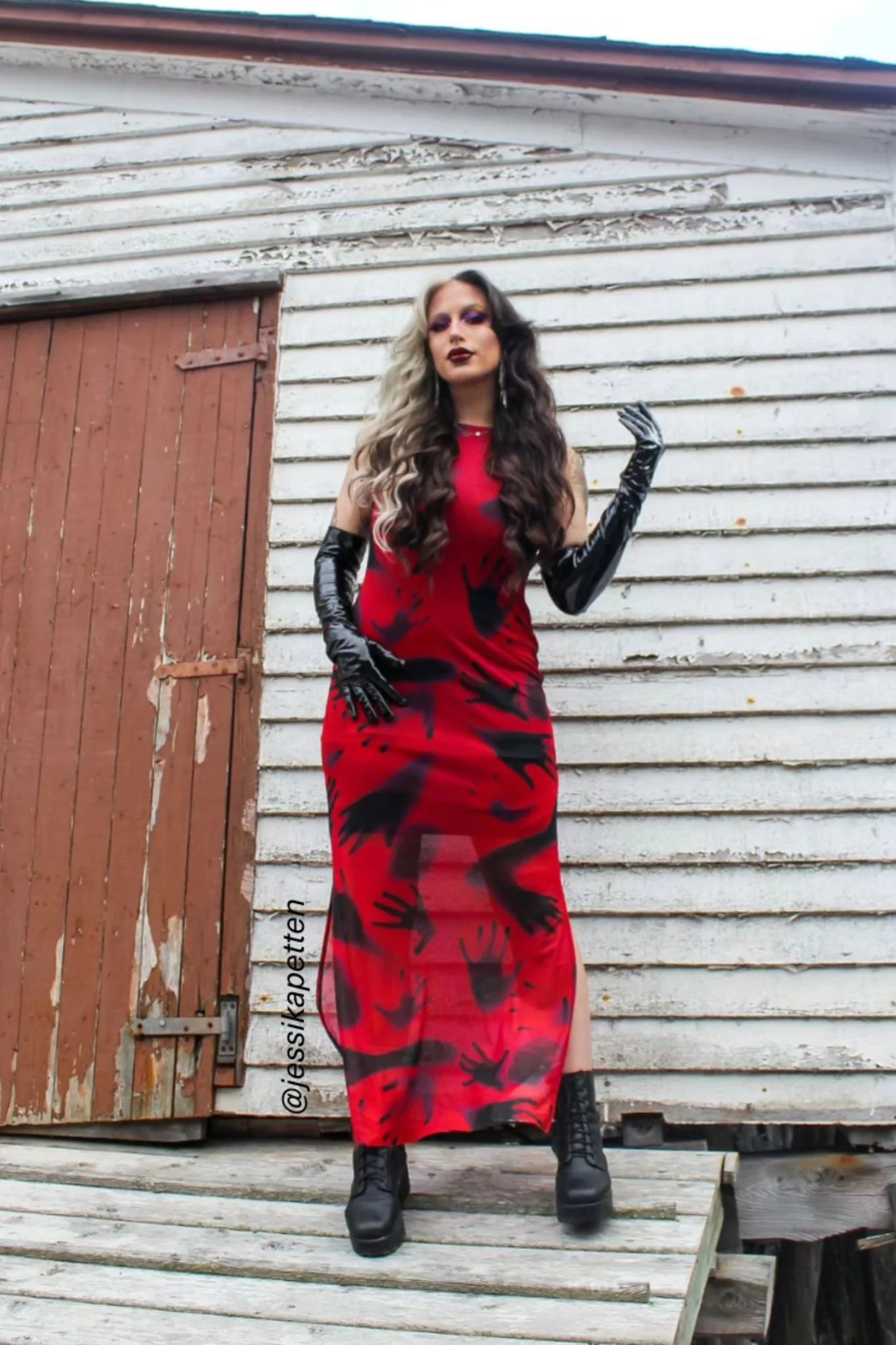 Hands In The Dark Sheer Column Maxi Dress - Image 5
