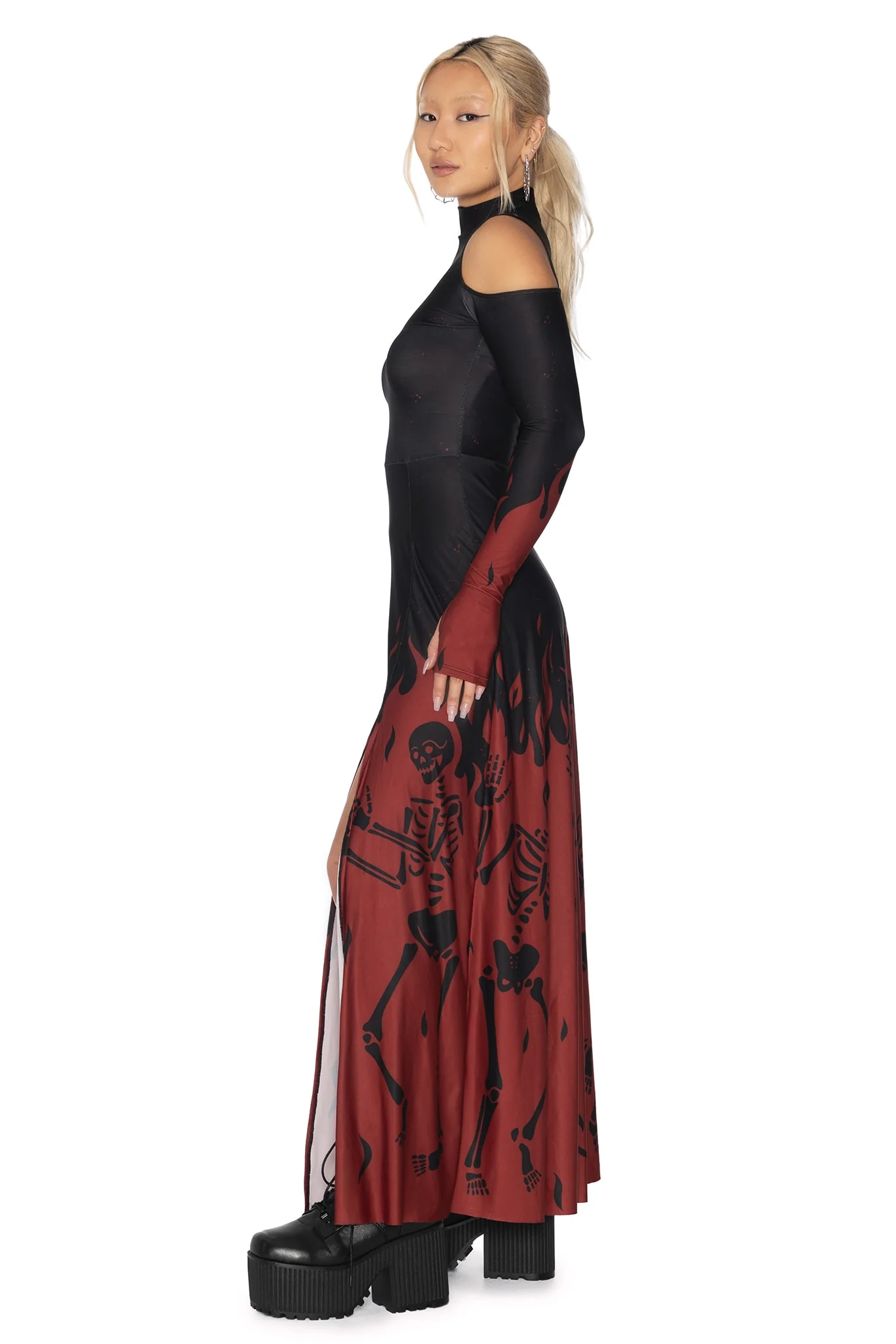 Hellfire Cold Shoulder Maxi Dress - Image 6