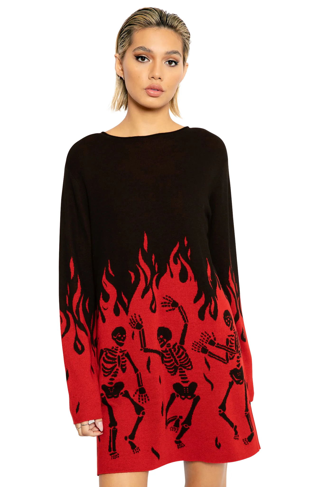Hellfire Oversized Knit Longline Sweater - Image 10