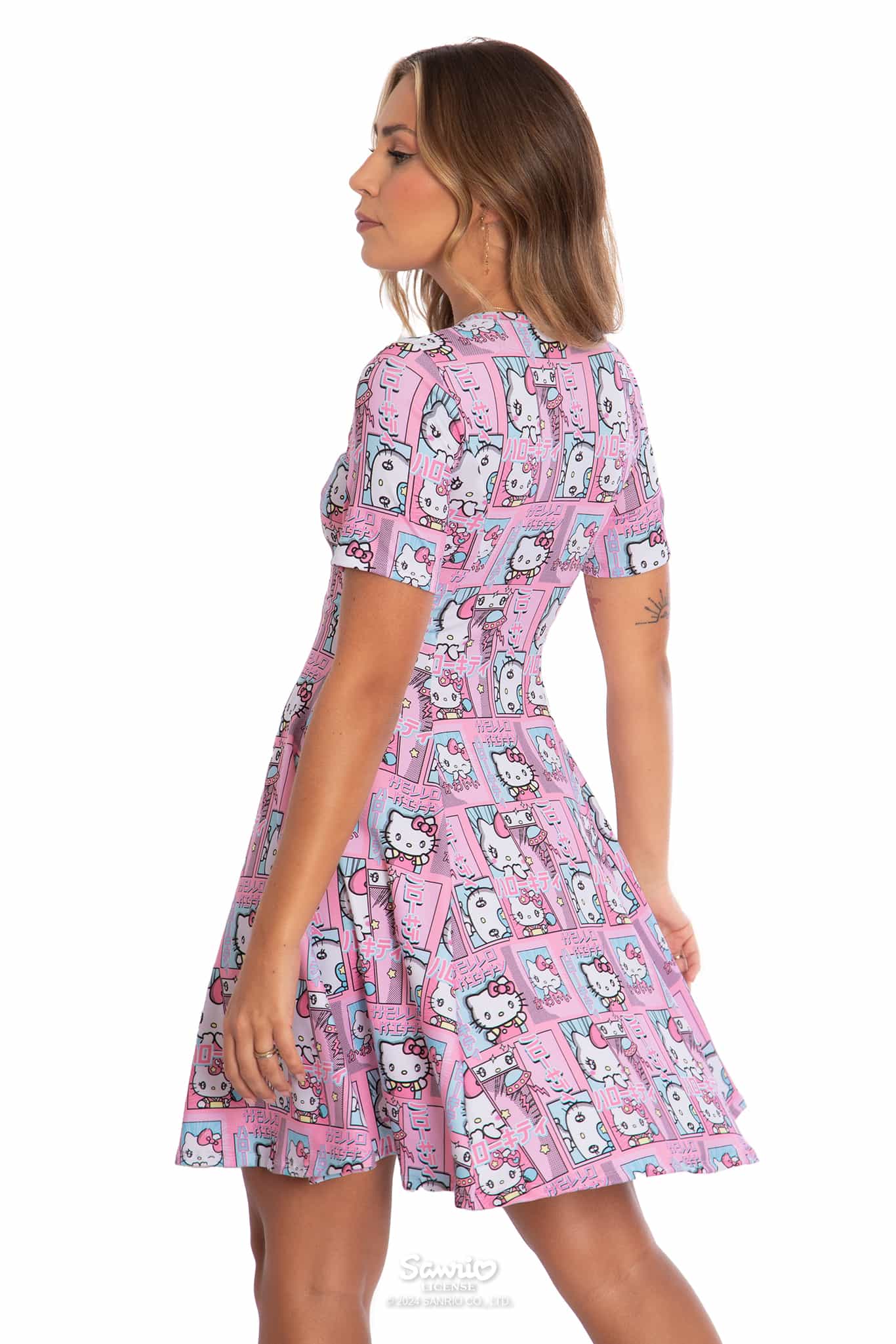 Hello Kitty Manga Longline Evil Tee Dress - Image 2
